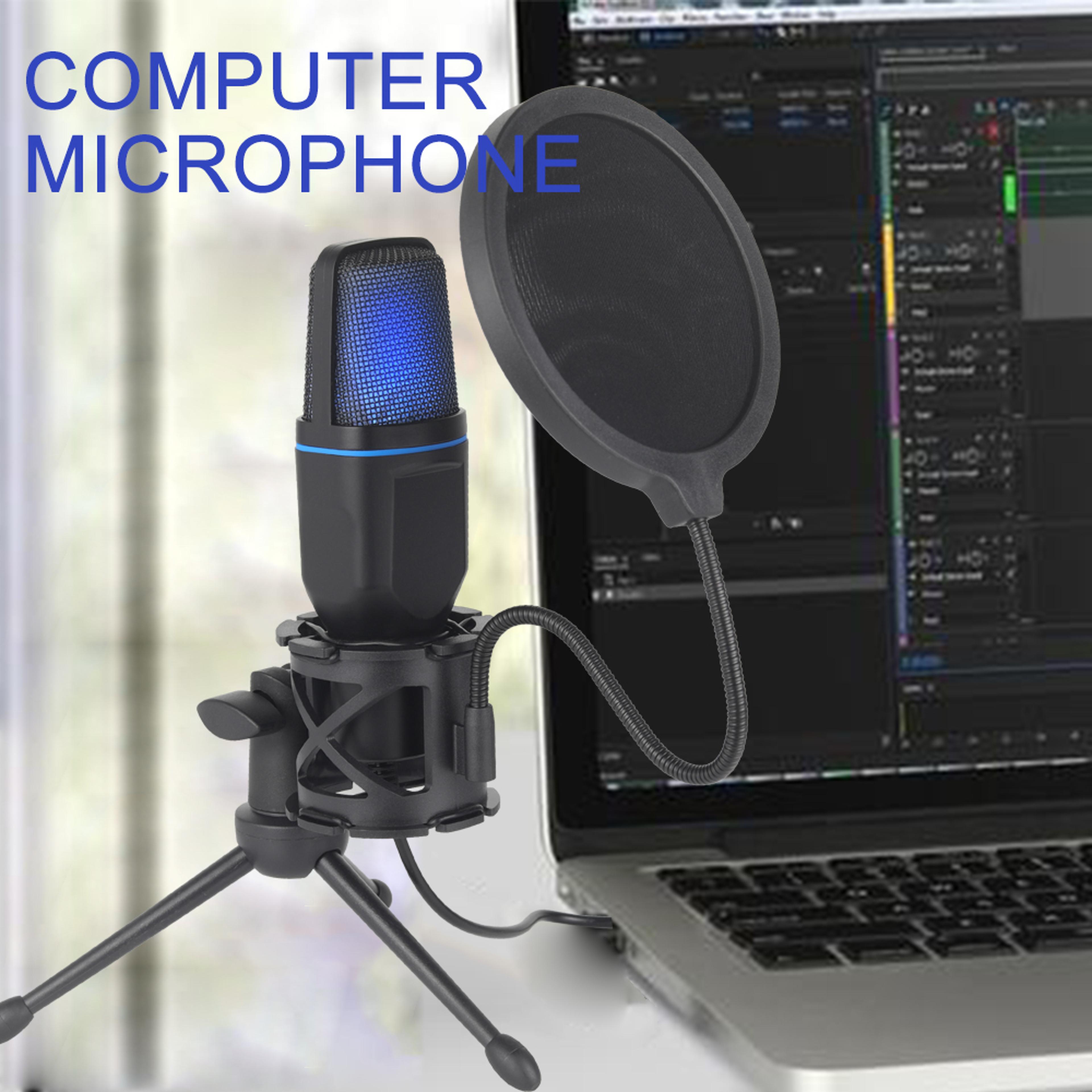 usb condenser microphone for gaming podcast recording and streaming
