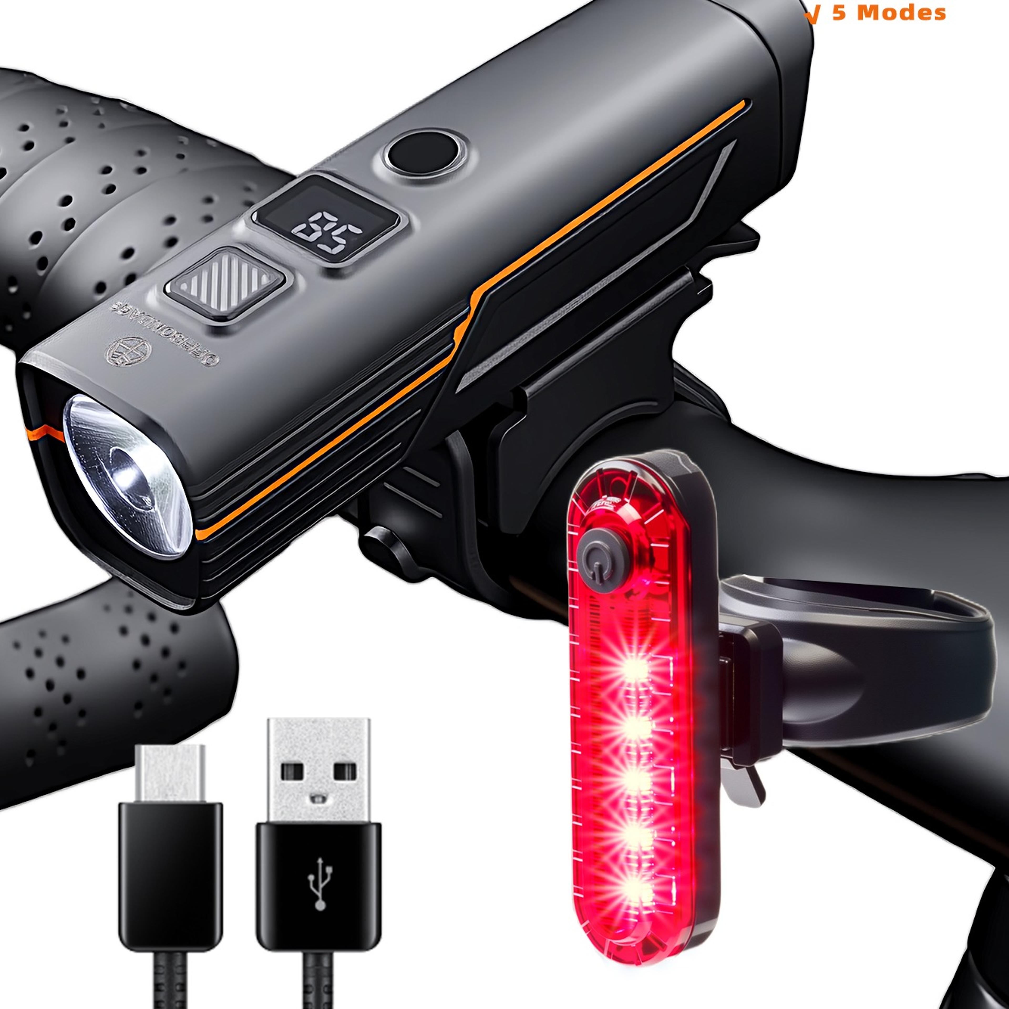 usb rechargeable led bike headlight with water resistance