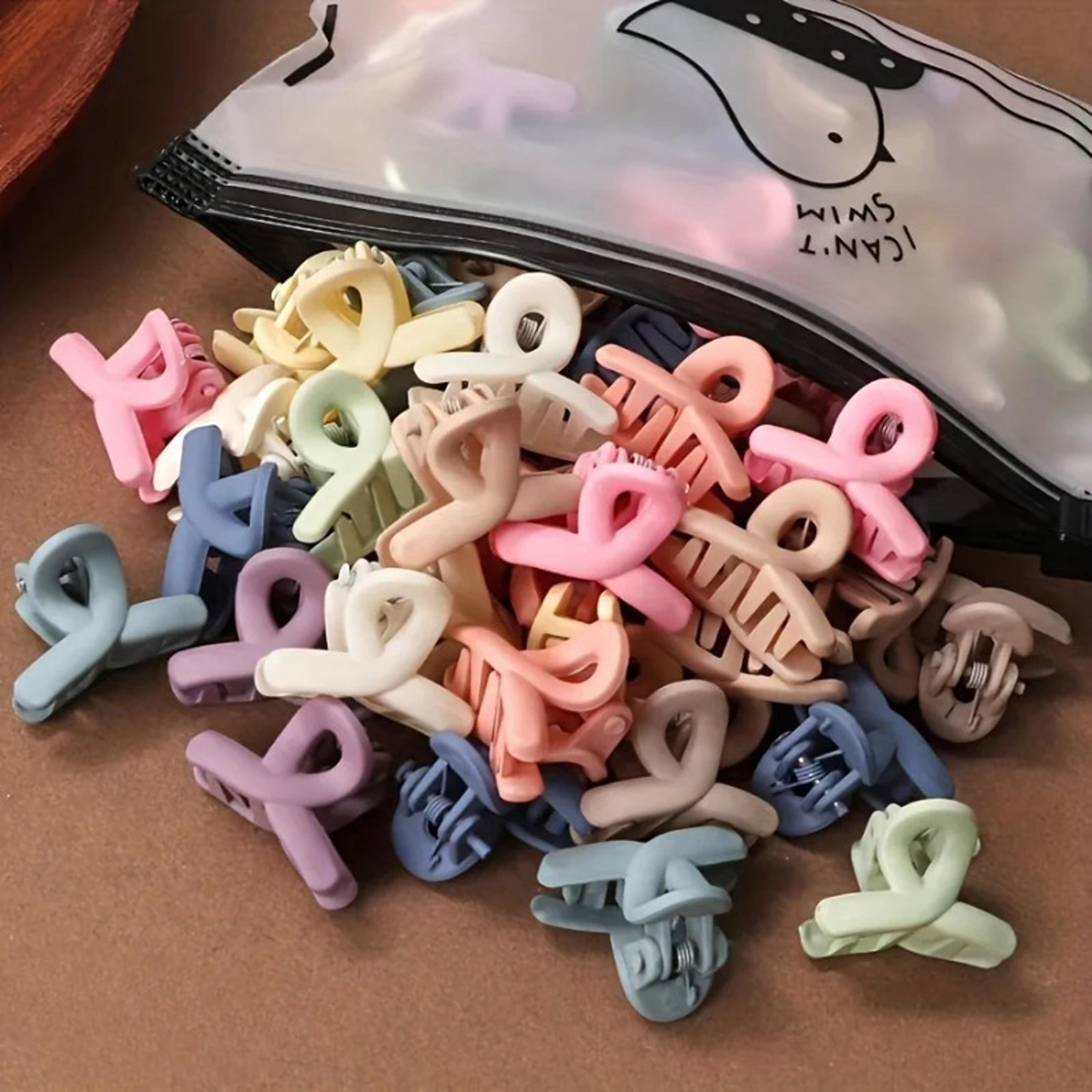 matte hair claw clips with hollow rectangle design