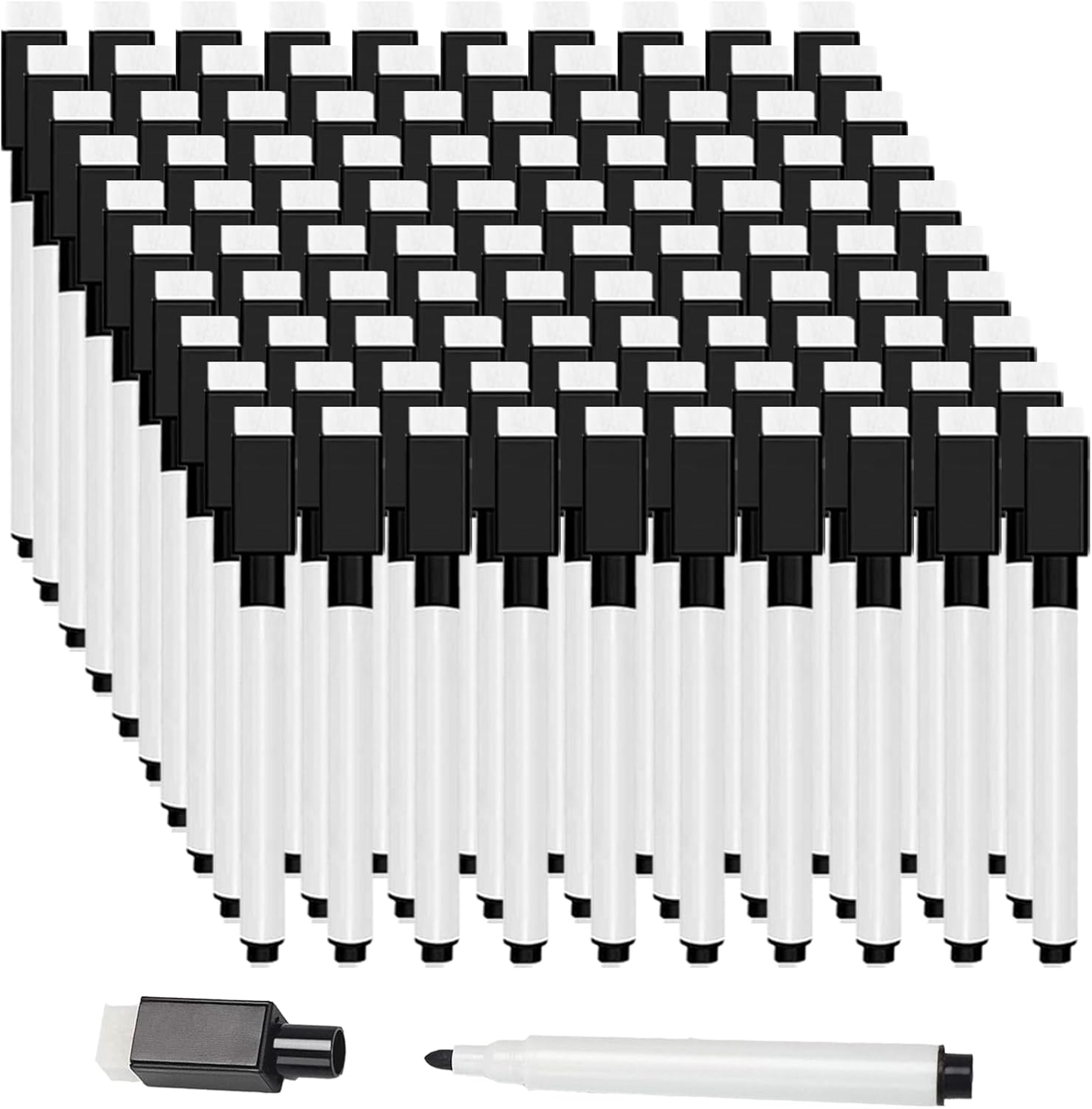 black fine point dry erase markers with eraser caps