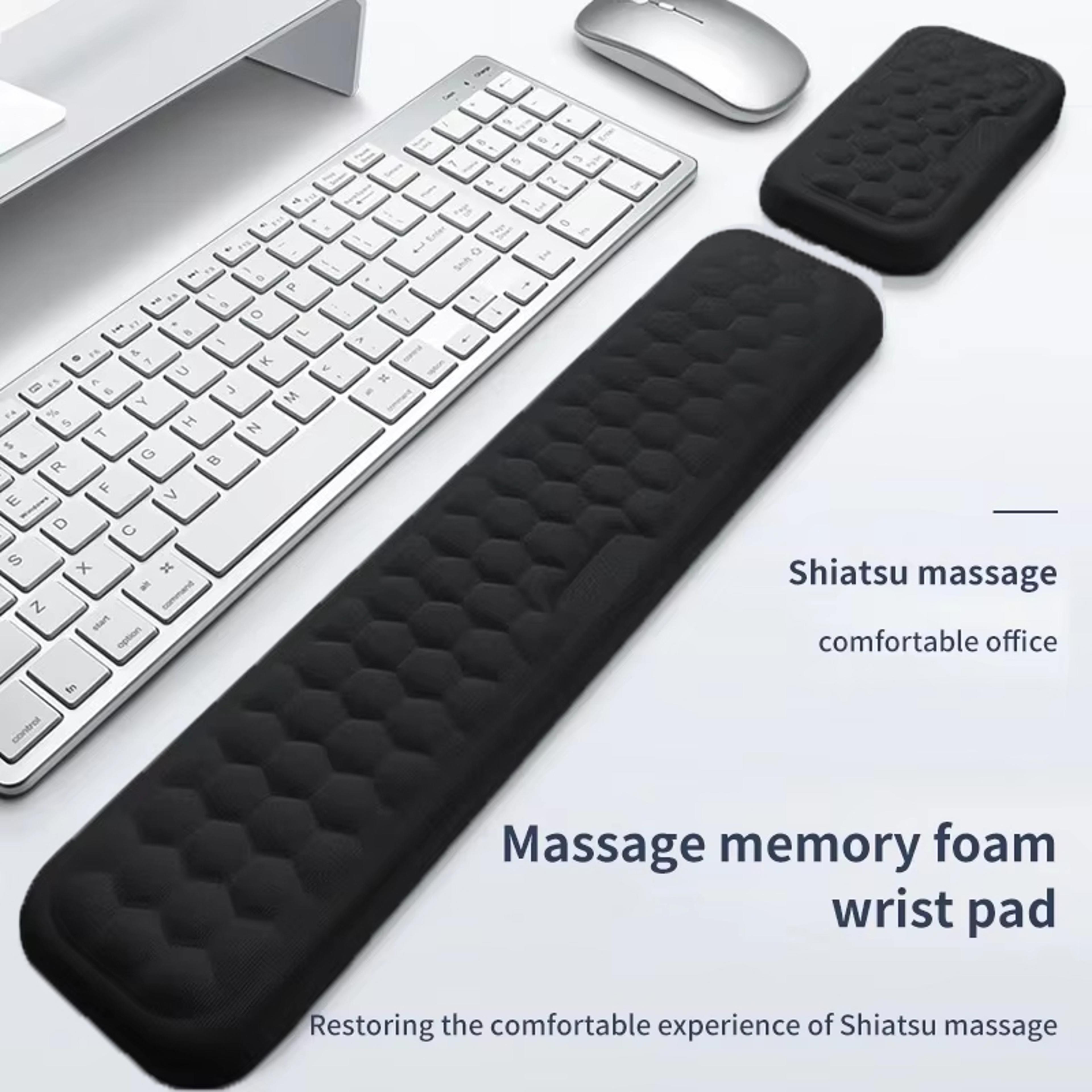 memory foam keyboard and mouse wrist rest pad with non slip rubber base
