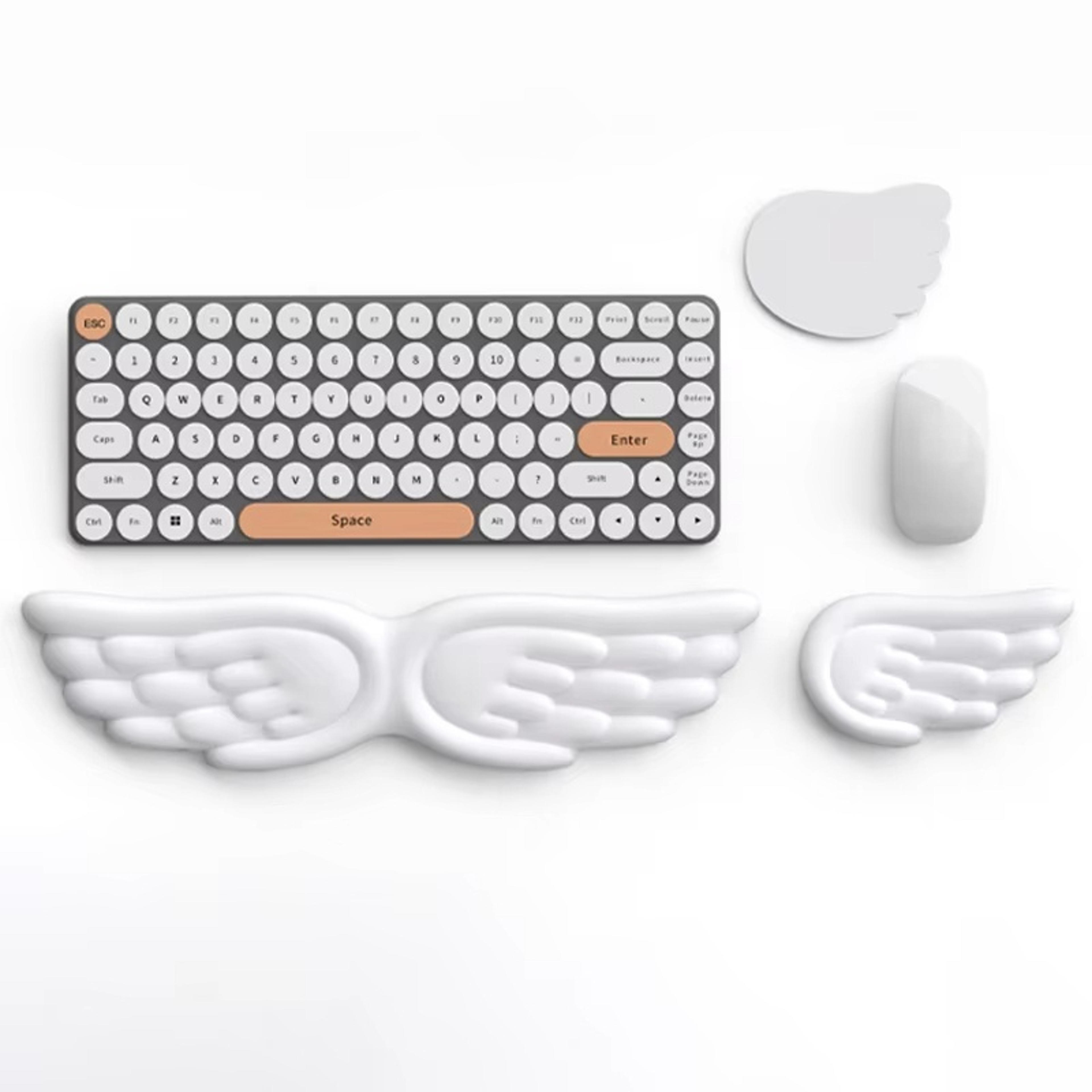 angel wings memory foam wrist rest with anti slip base for keyboard and mouse