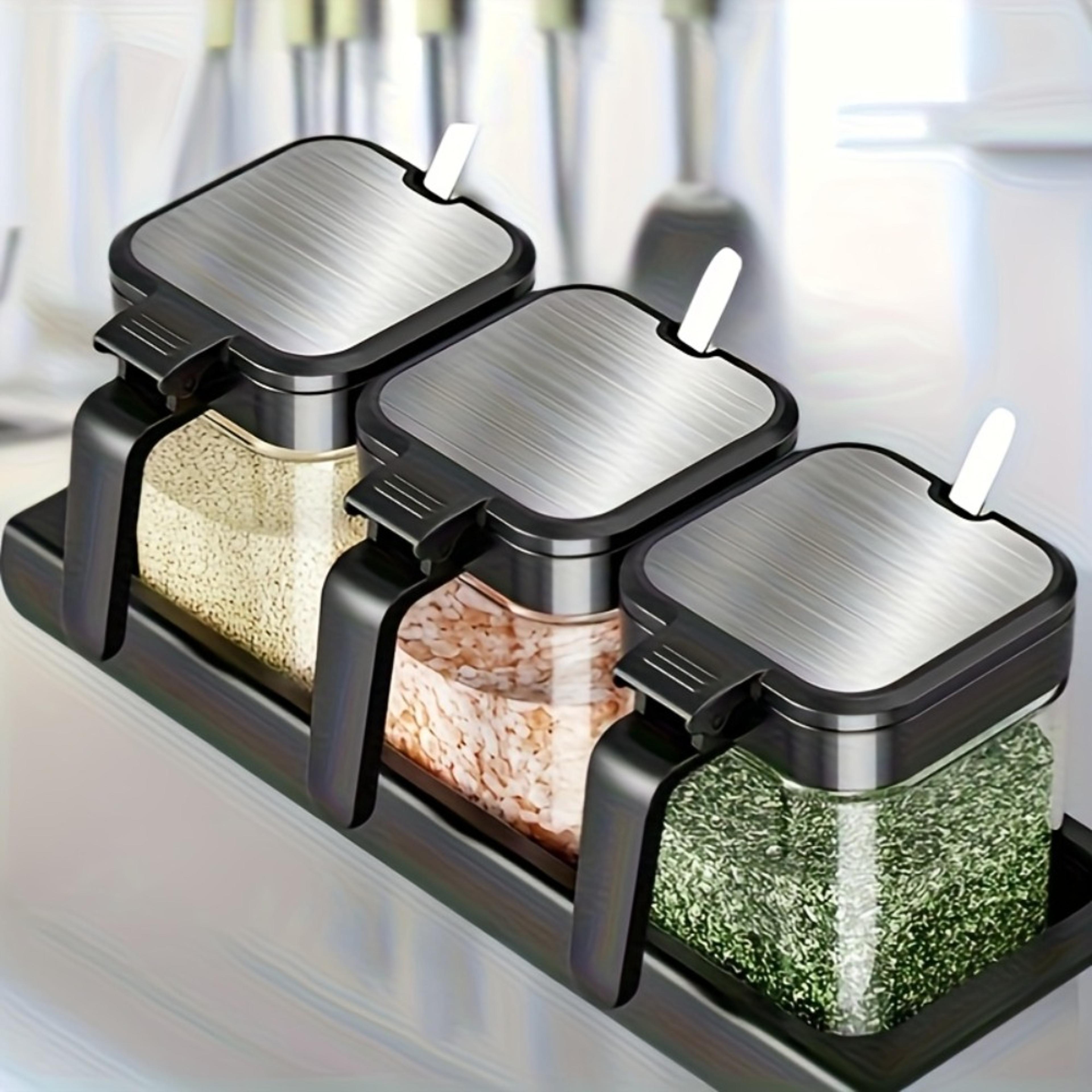 spice jar set with spoons and shaker design ten oz seasoning containers