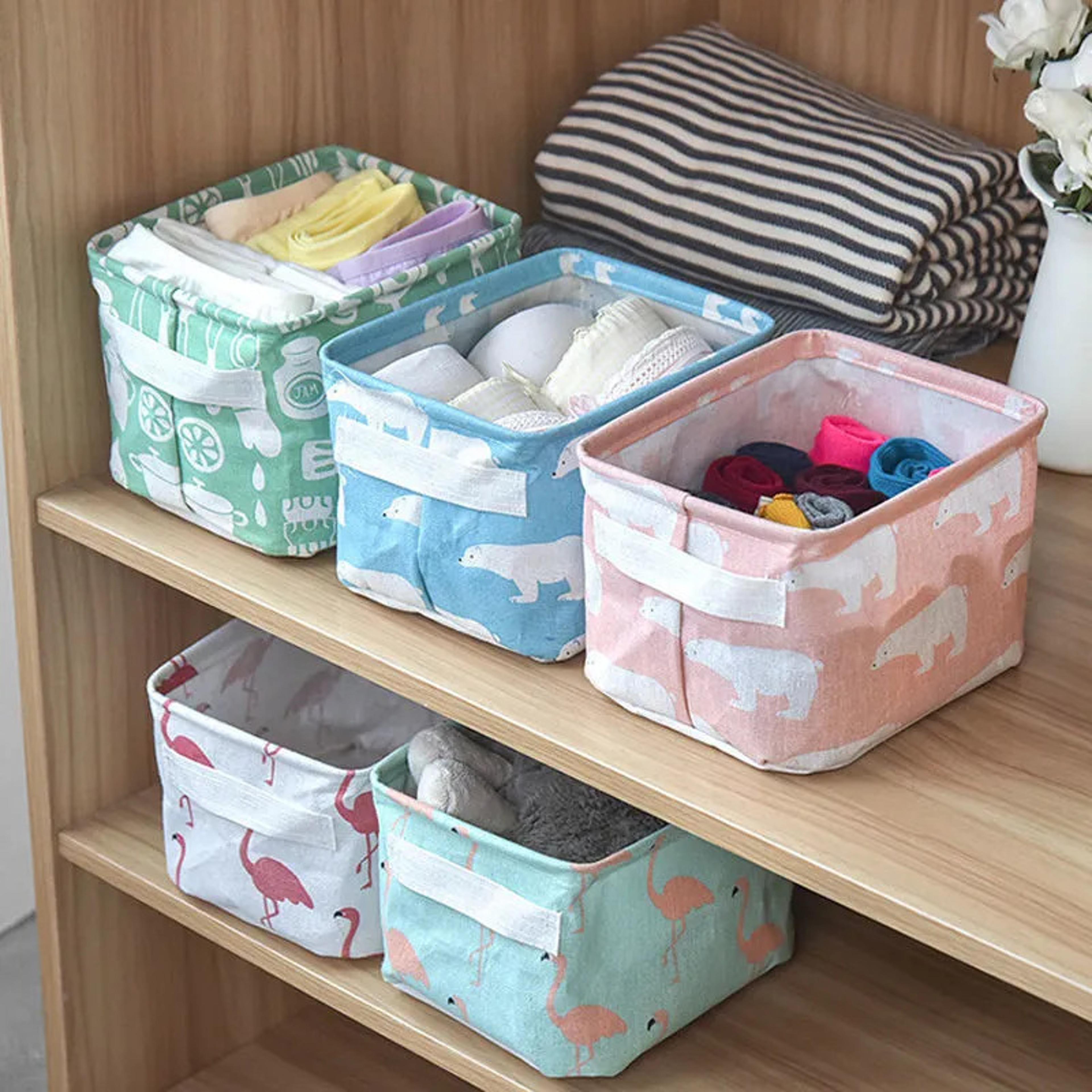 foldable fabric storage basket with handle washable laundry organizer
