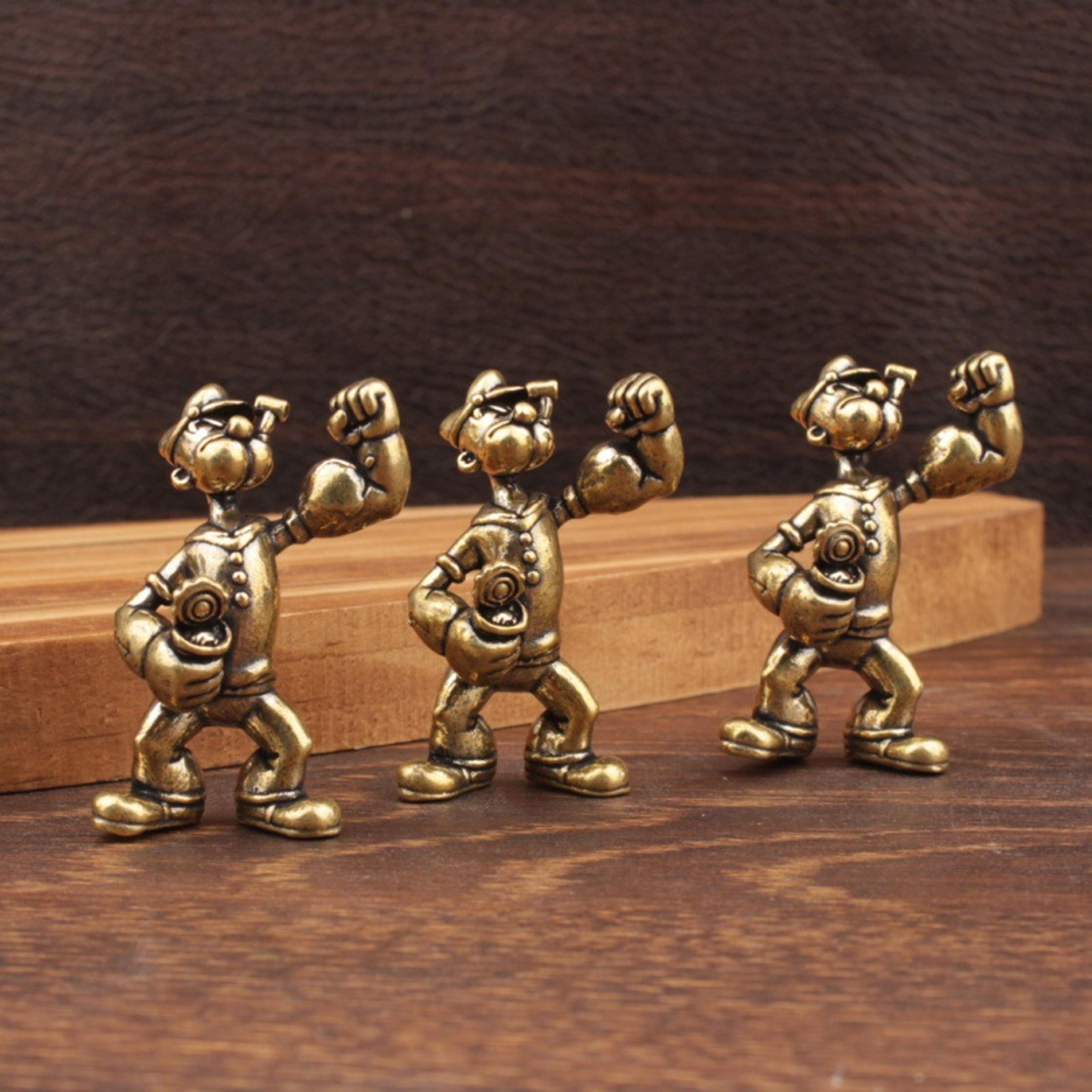 popeye the sailor man brass figurine vintage cartoon desk ornament