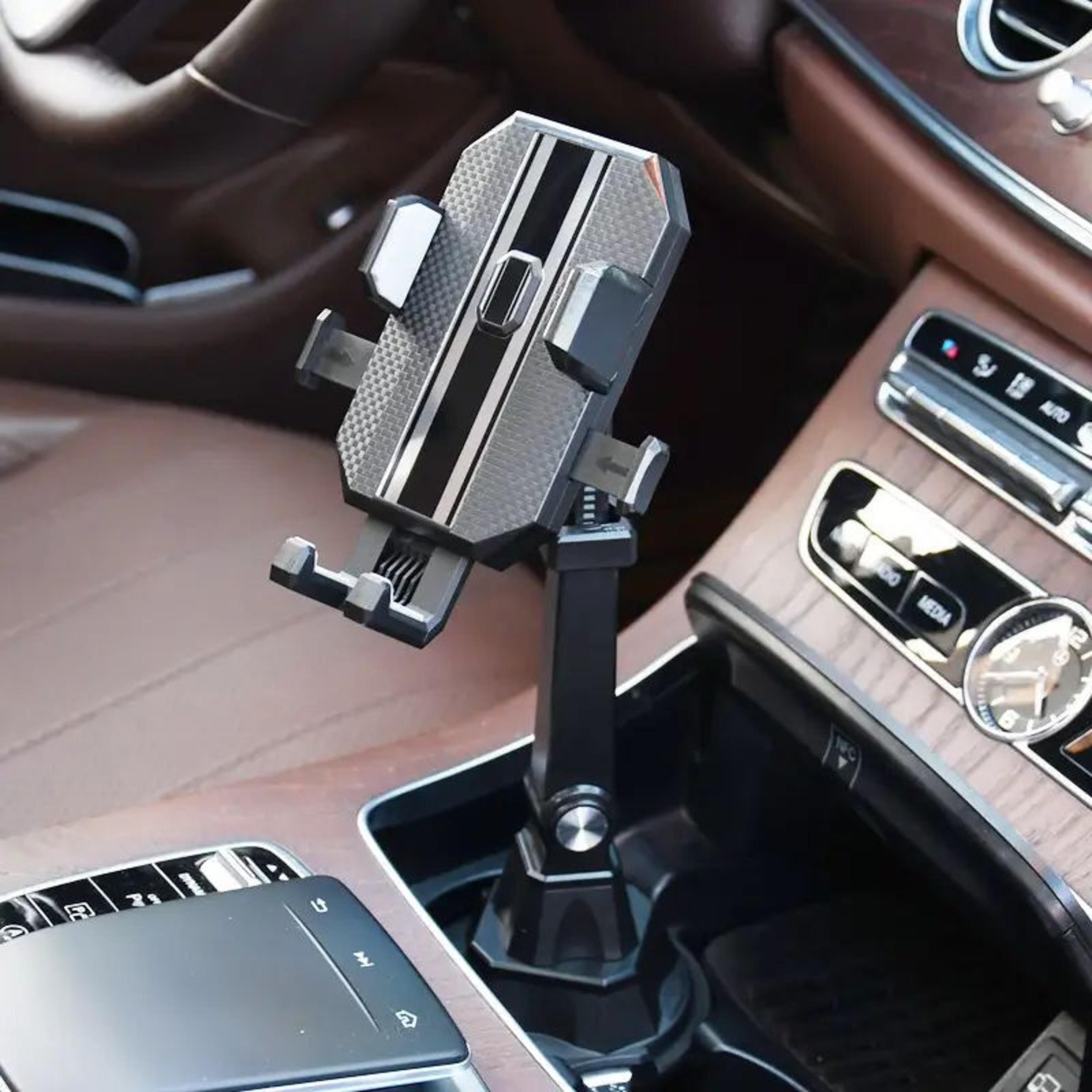 adjustable car cup holder phone mount with flexible gooseneck and gravity grip