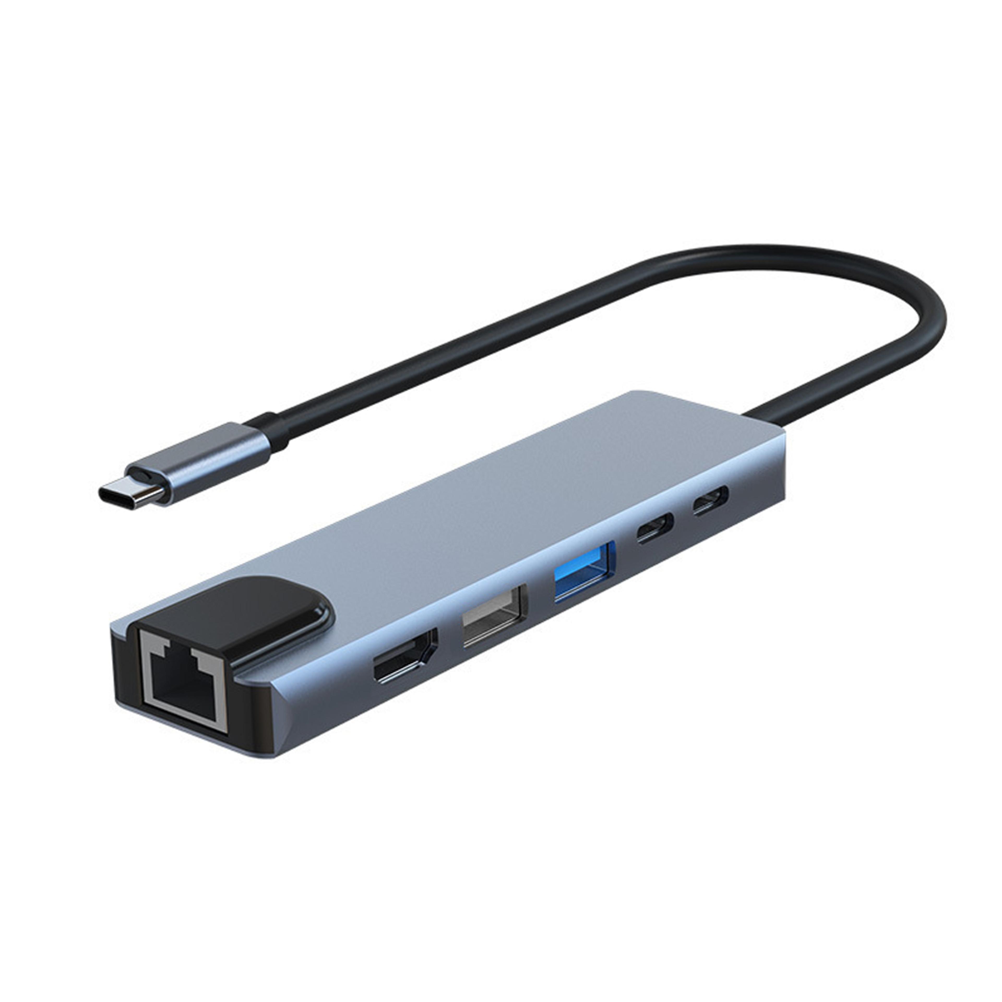 usb-c hub with hdmi ethernet and charging support