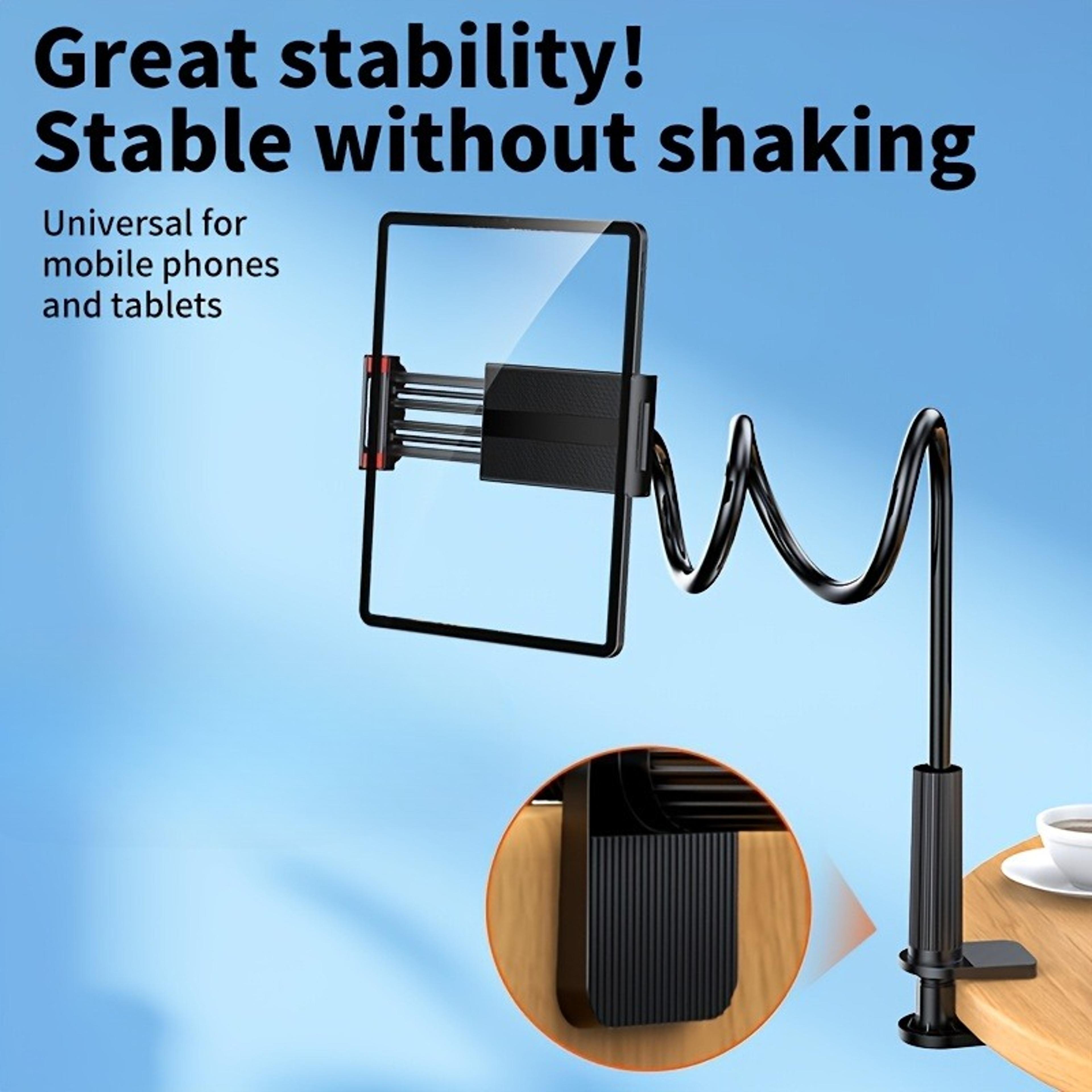 rotating tablet and phone holder with adjustable spiral base