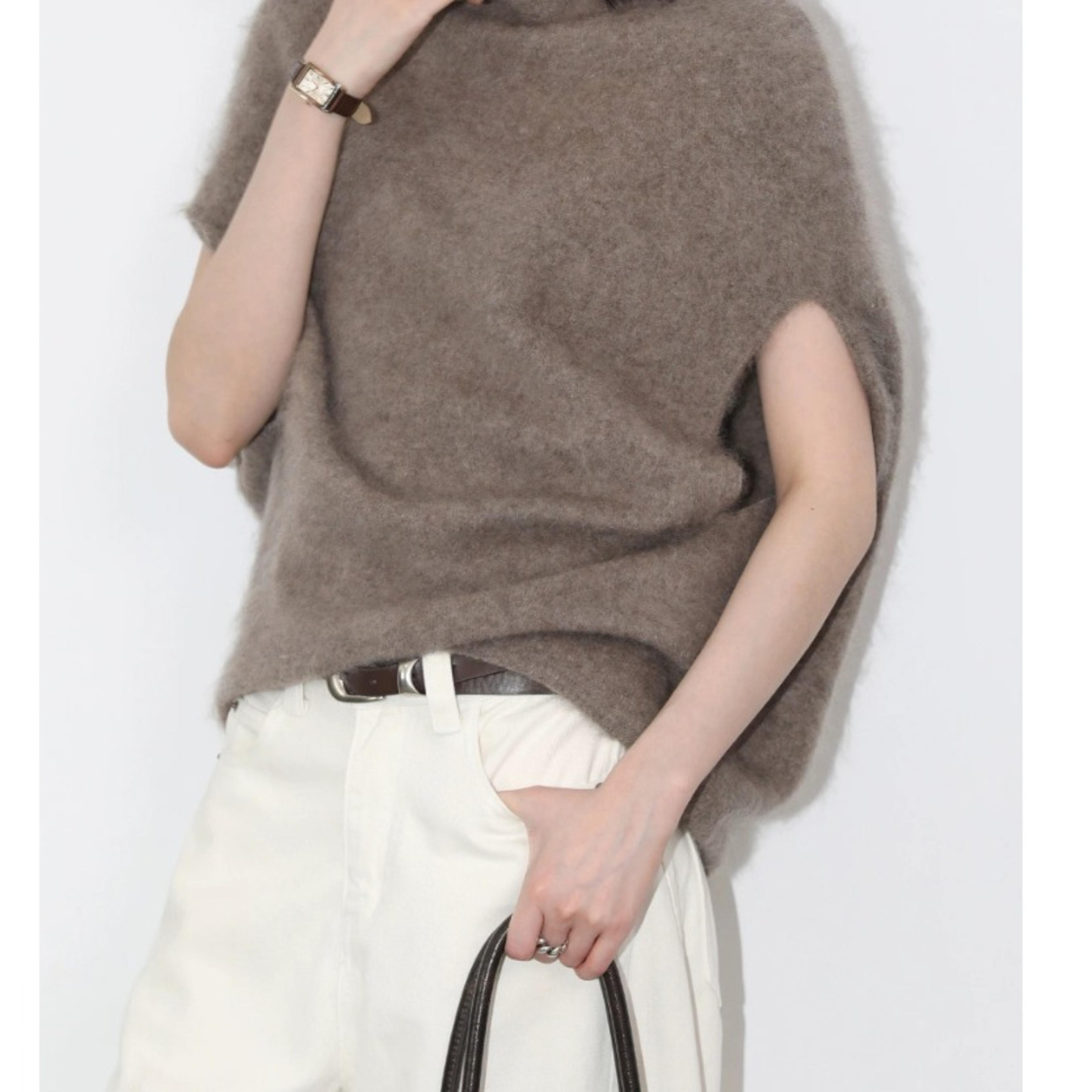 womens sleeveless turtleneck sweater oversized wool cashmere and silk blend