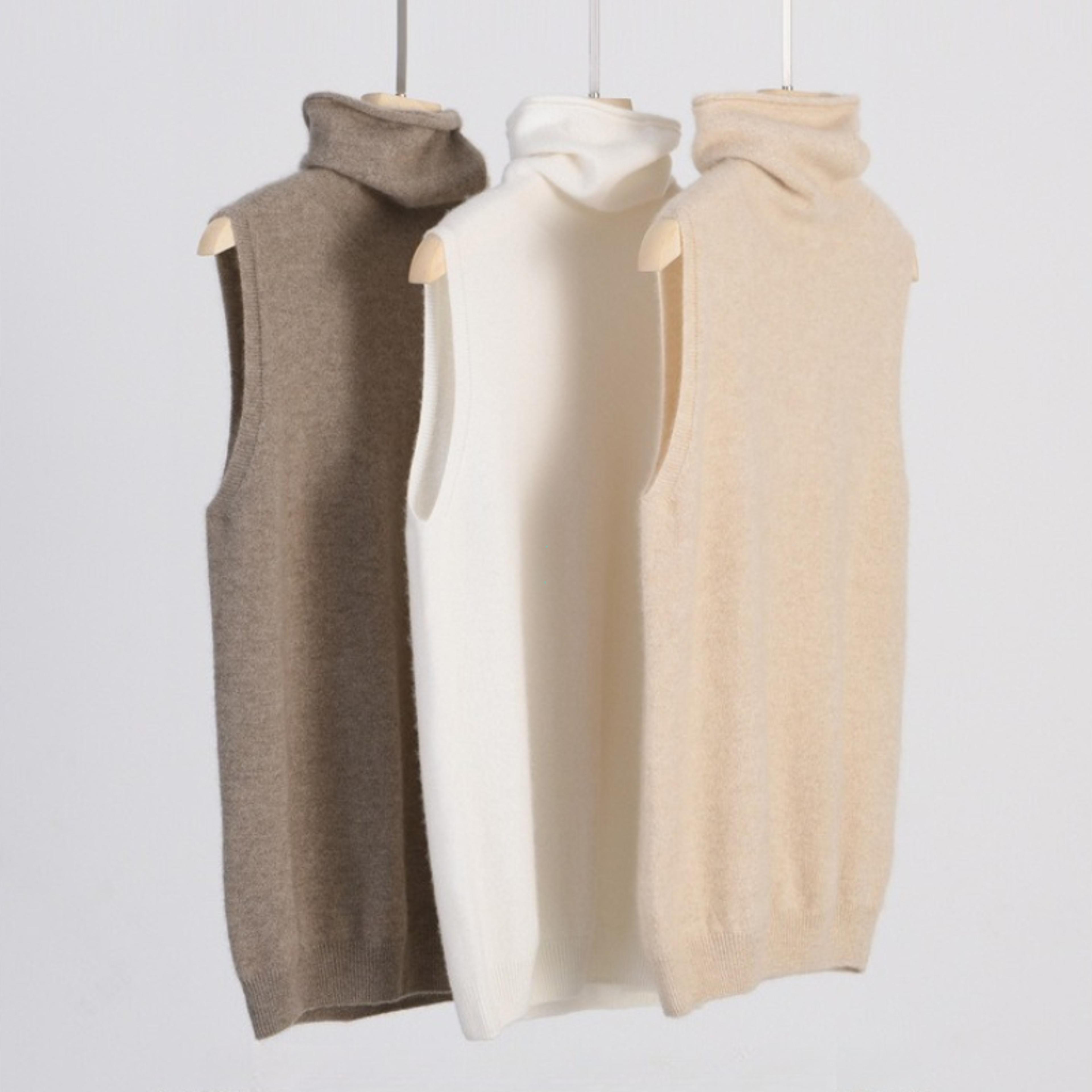 womens merino wool sleeveless turtleneck sweater vest