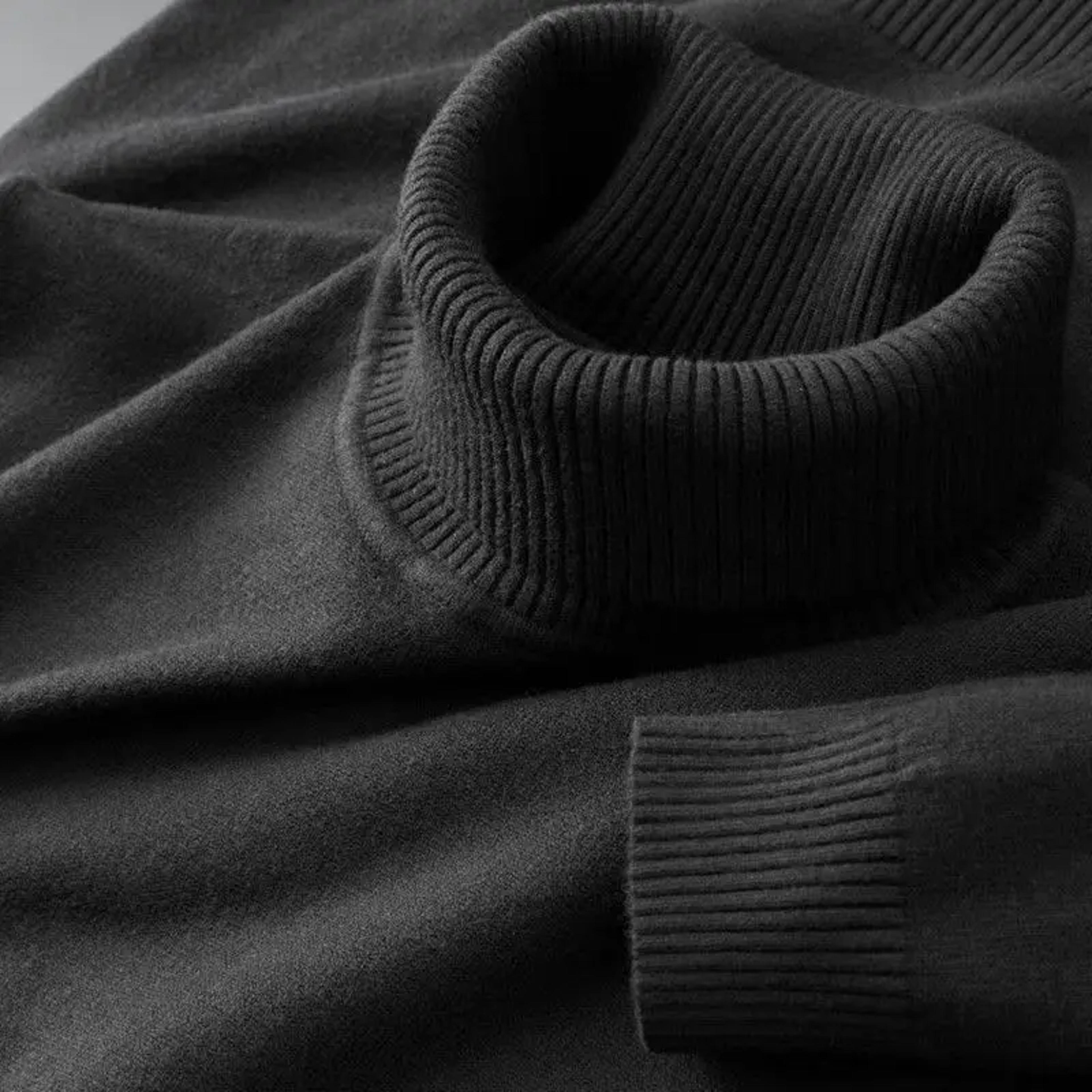 mens knitted turtleneck sweater warm breathable long sleeve pullover