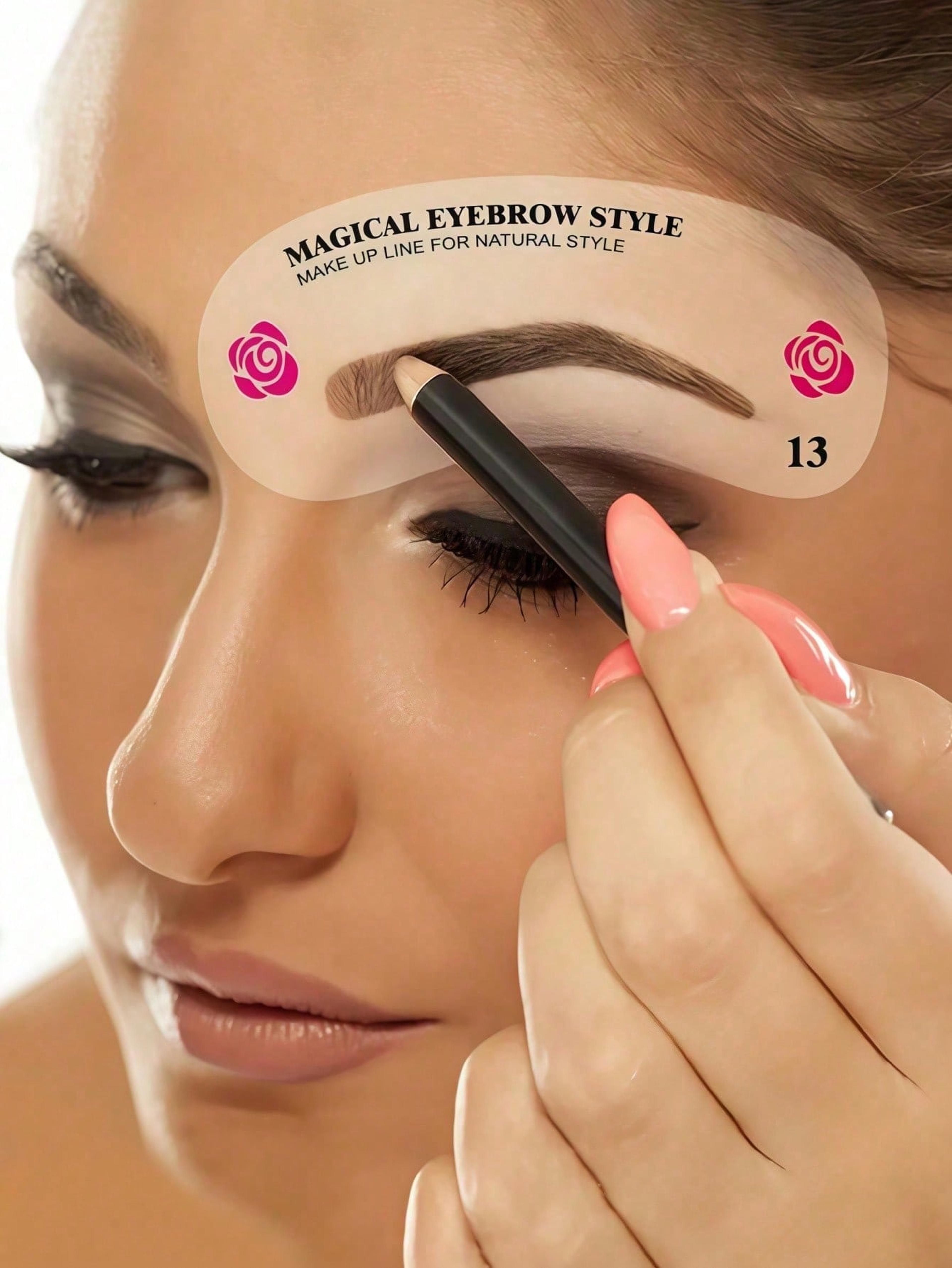 eyebrow shaping stencil kit for makeup and brow grooming