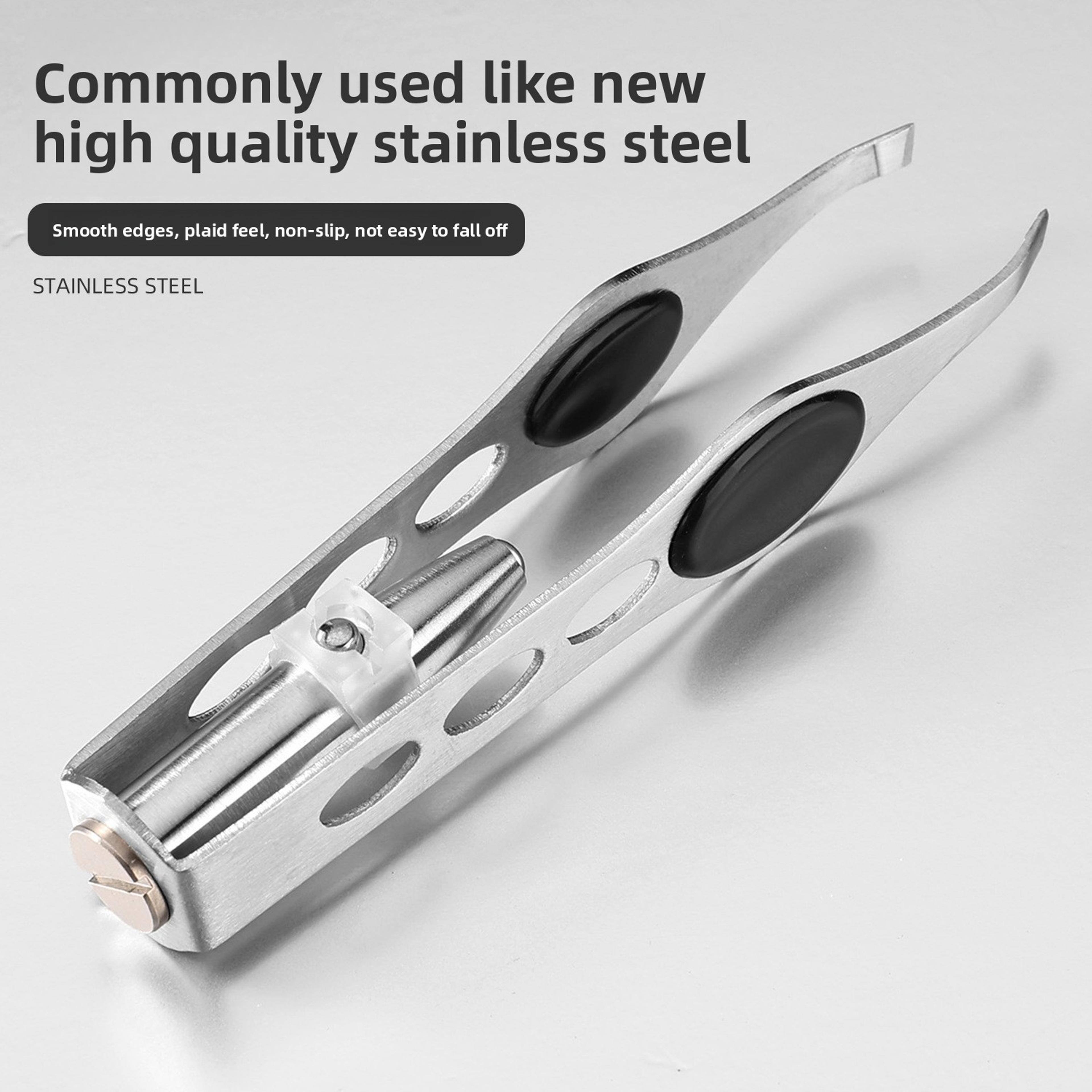 led light precision tweezers with slanted stainless steel tip