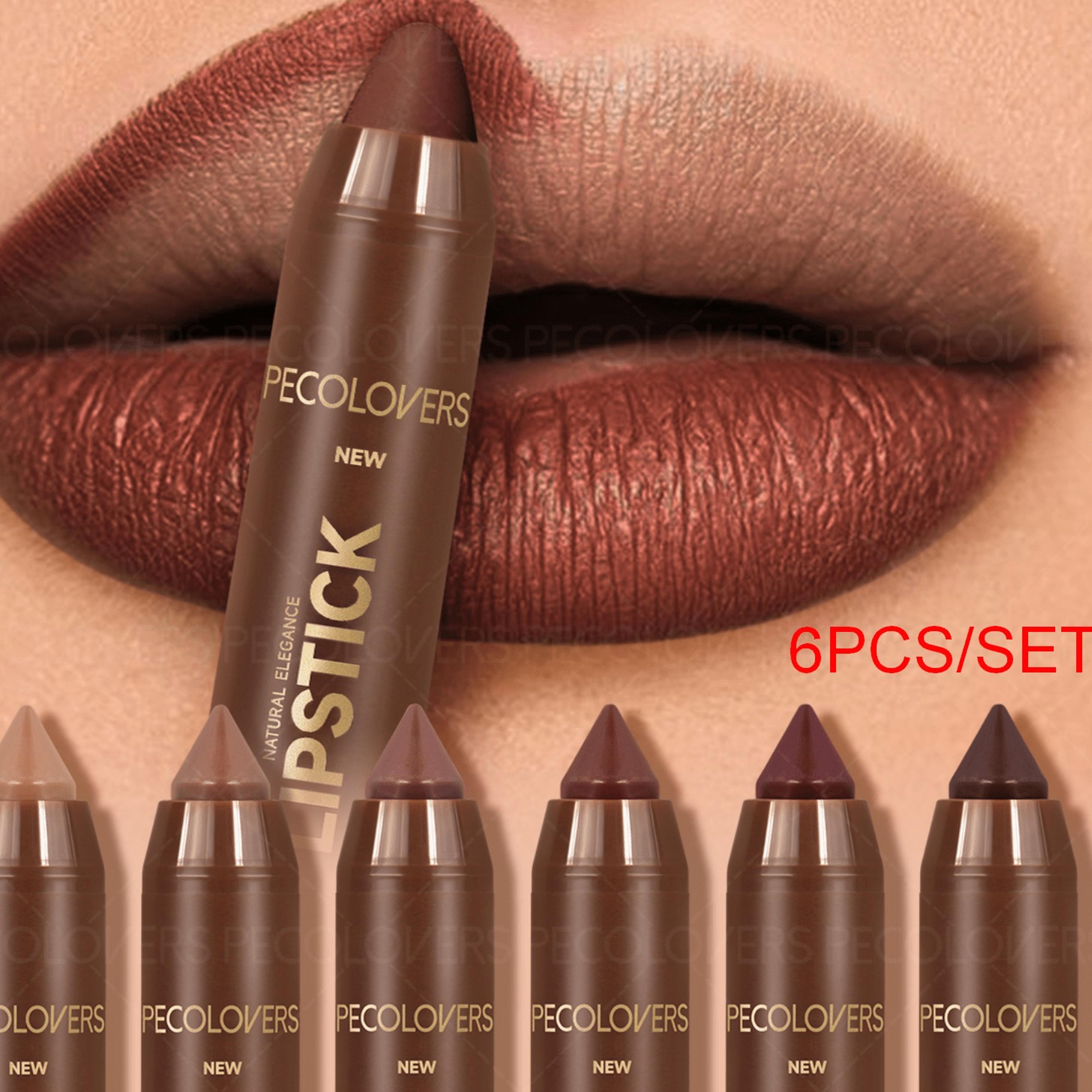 six piece waterproof matte lipstick pencil and lip liner set