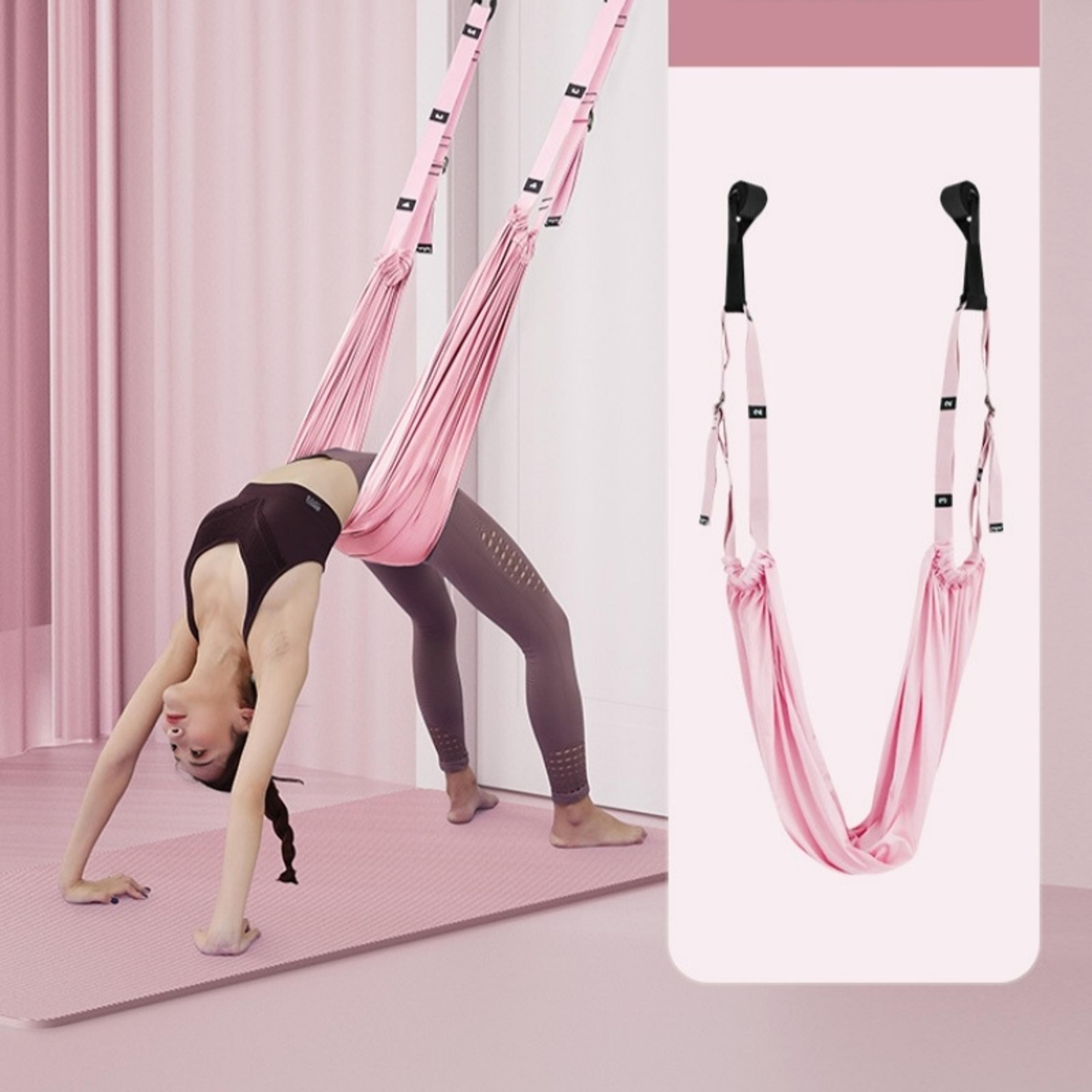 door yoga trainer stretching strap for back flexibility & home fitness