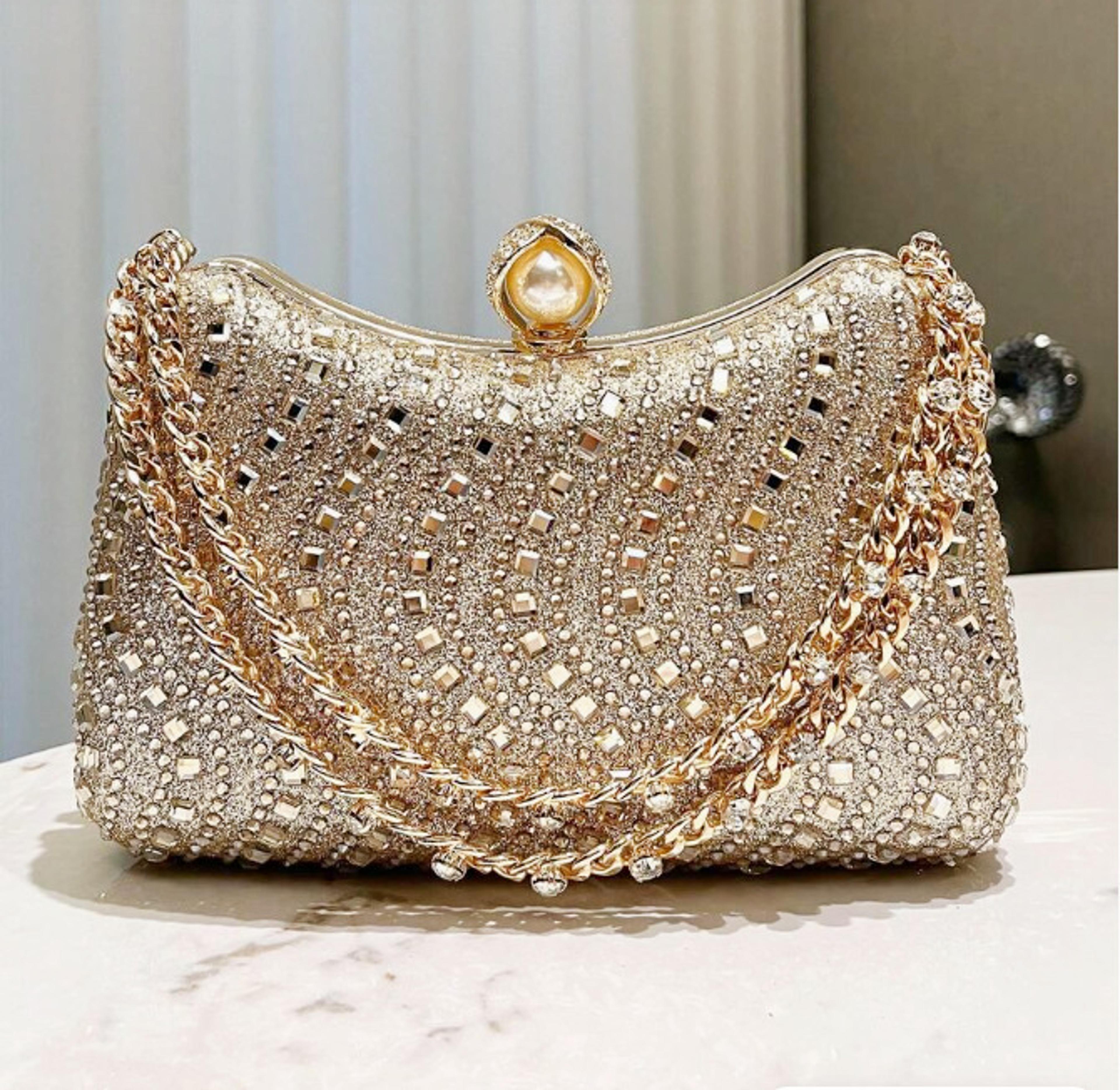 luxury rhinestone evening bag crystal clutch purse for weddings, parties & special occasions