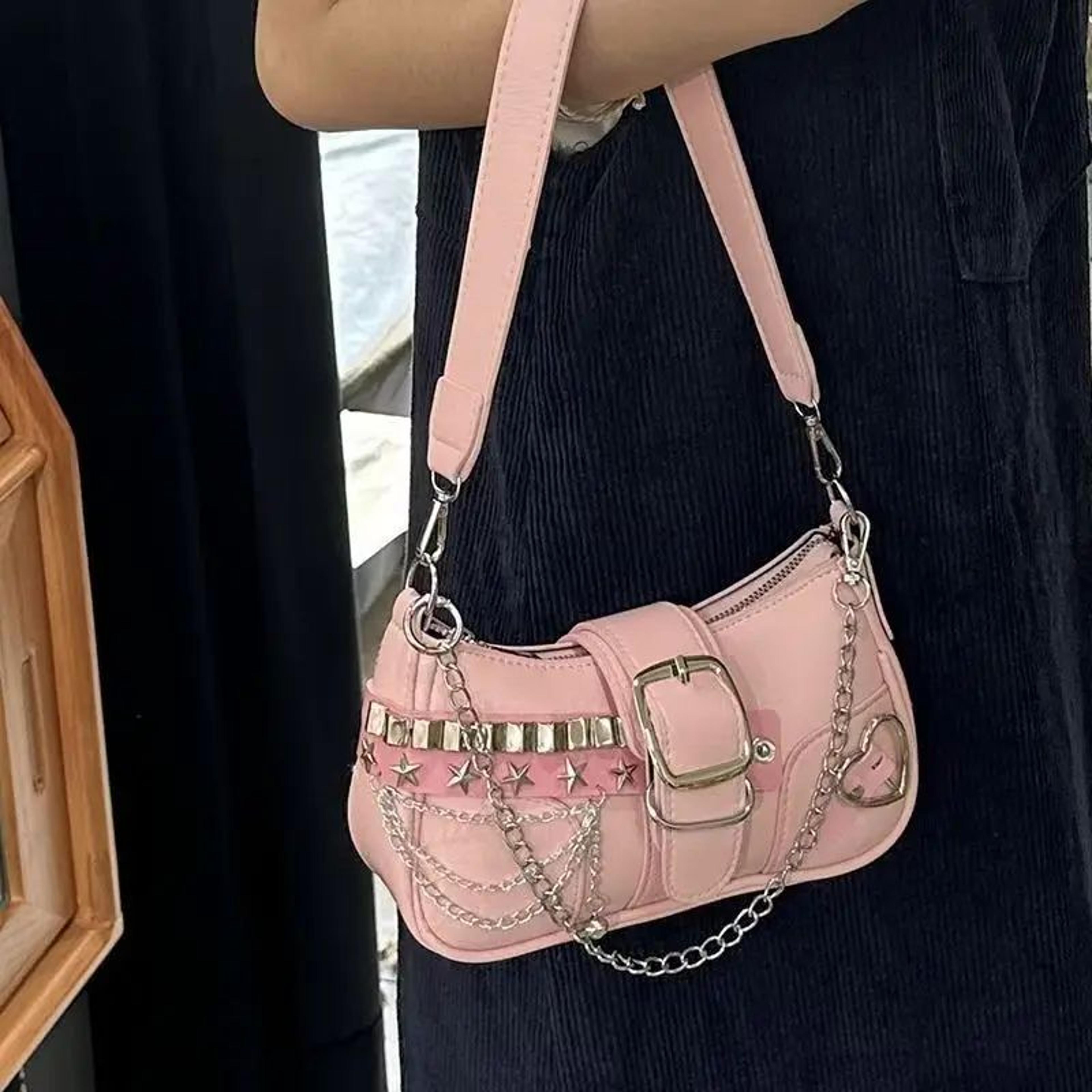 chain shoulder bag retro underarm handbag for women with candy color design
