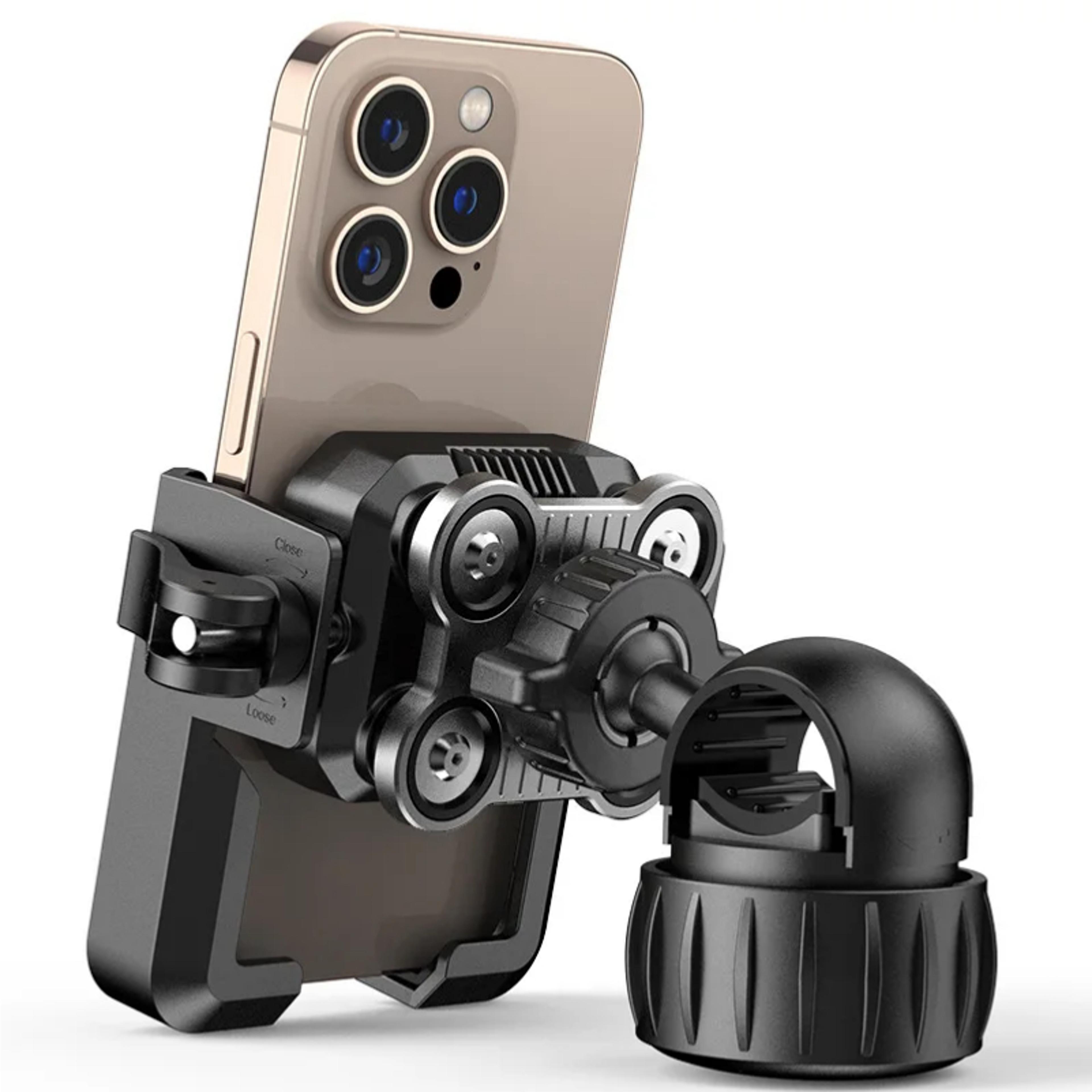 universal motorcycle phone holder with vibration dampener adjustable bike handlebar mount
