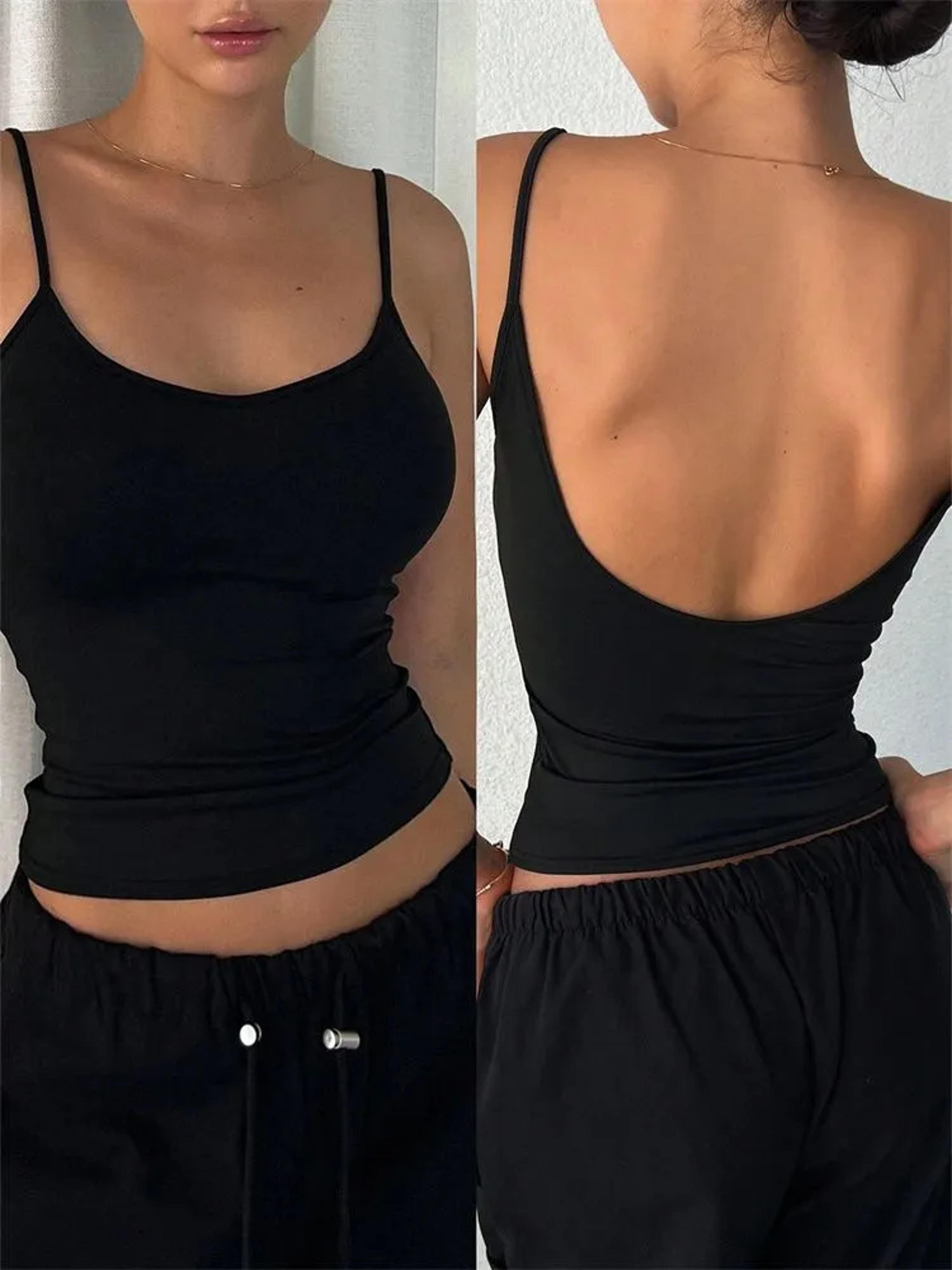 backless crop topcami for women casual sleeveless summer streetwear