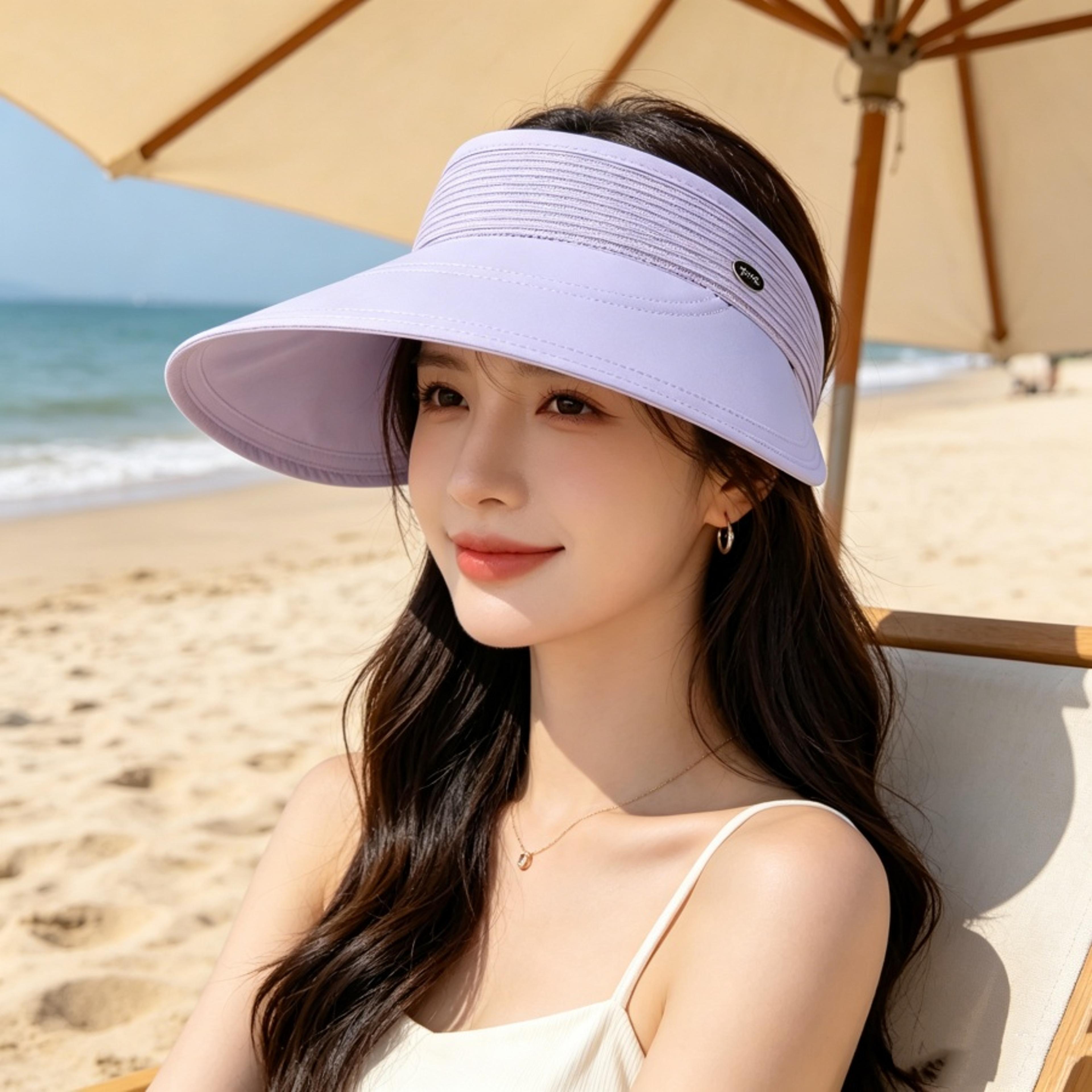 wide brim sun hat for women uv protection open top beach visor cap