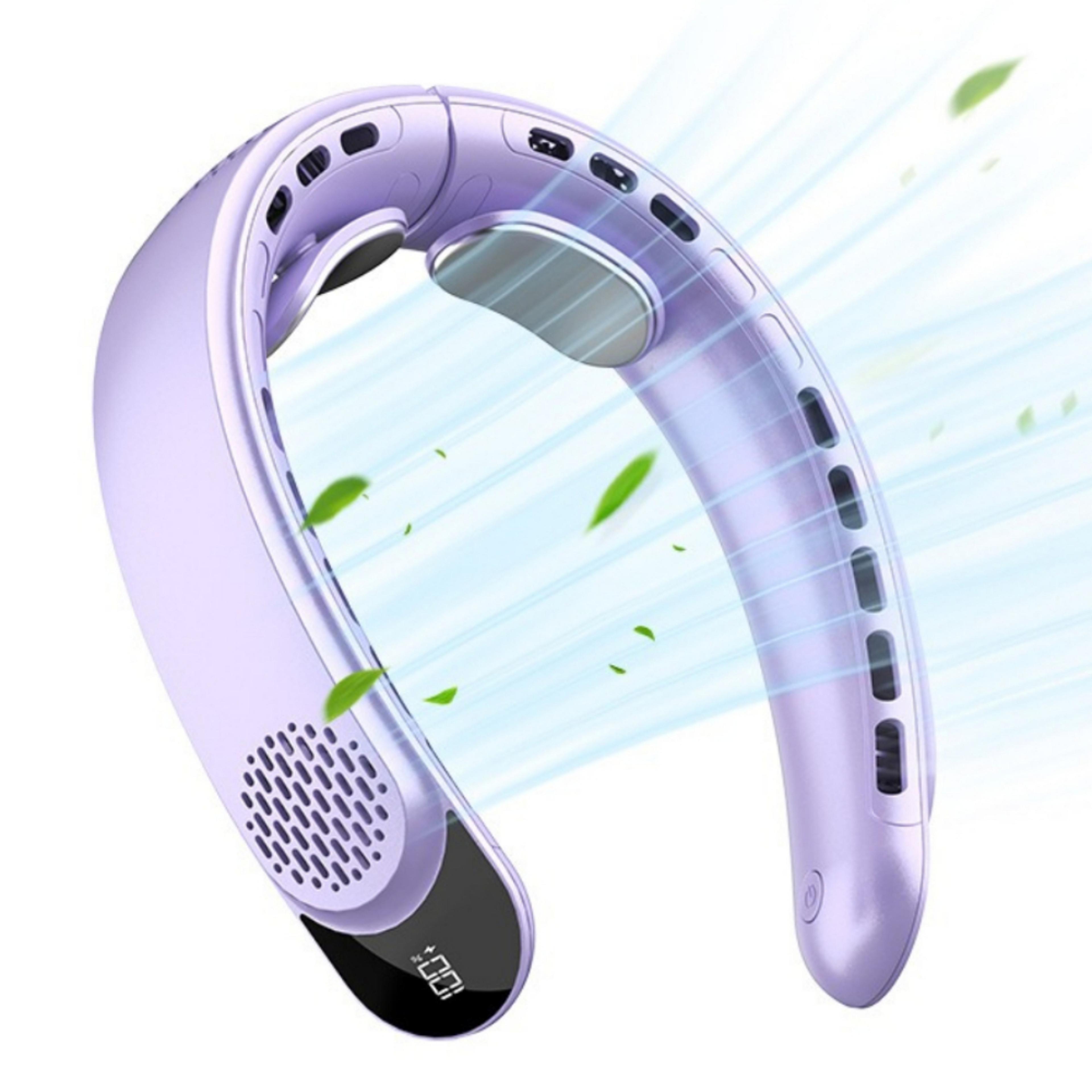 portable neck fan with airflow usb rechargeable bladeless personal cooling fan