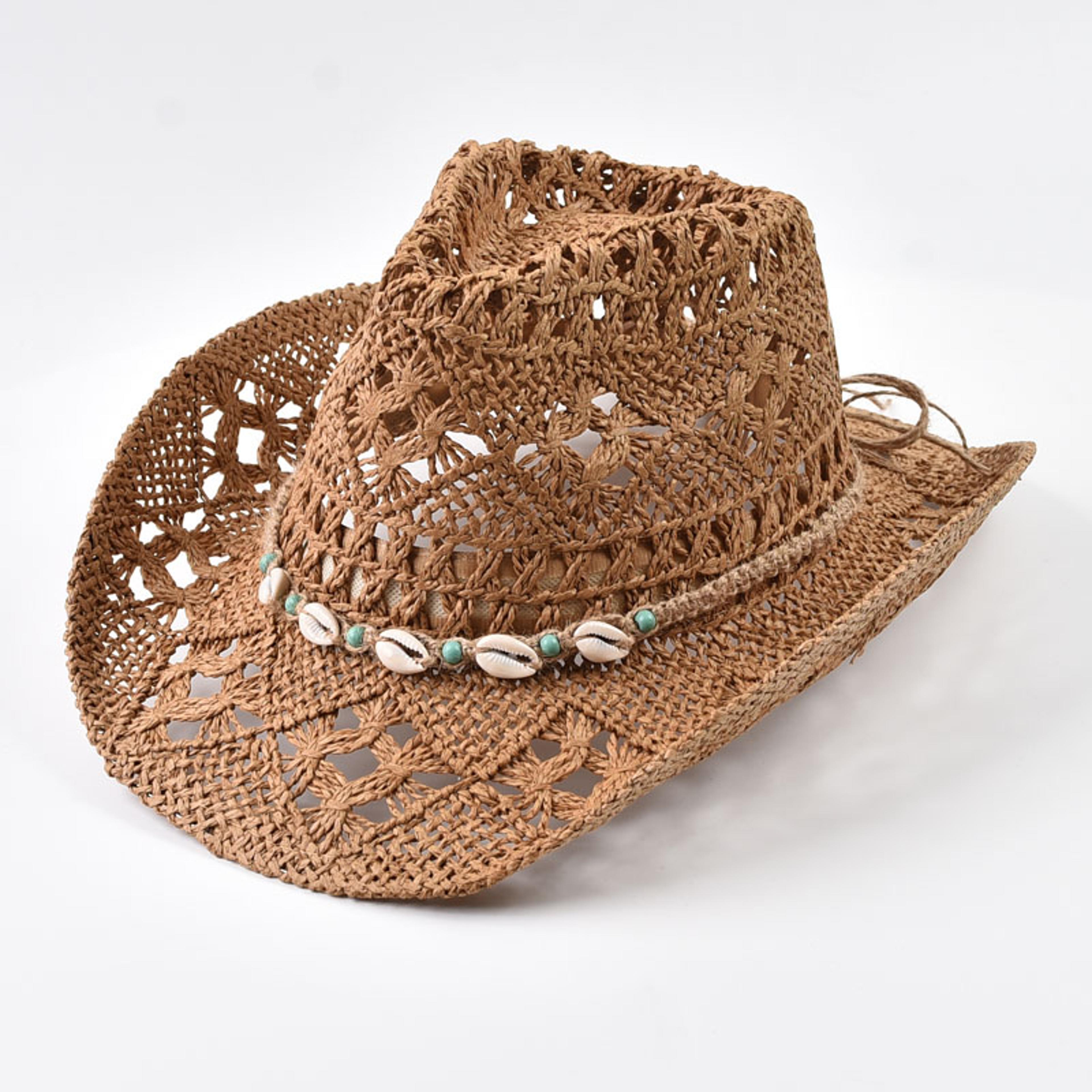 shell charm straw beach hat for women wide brim sun hat for summer travel & beach days