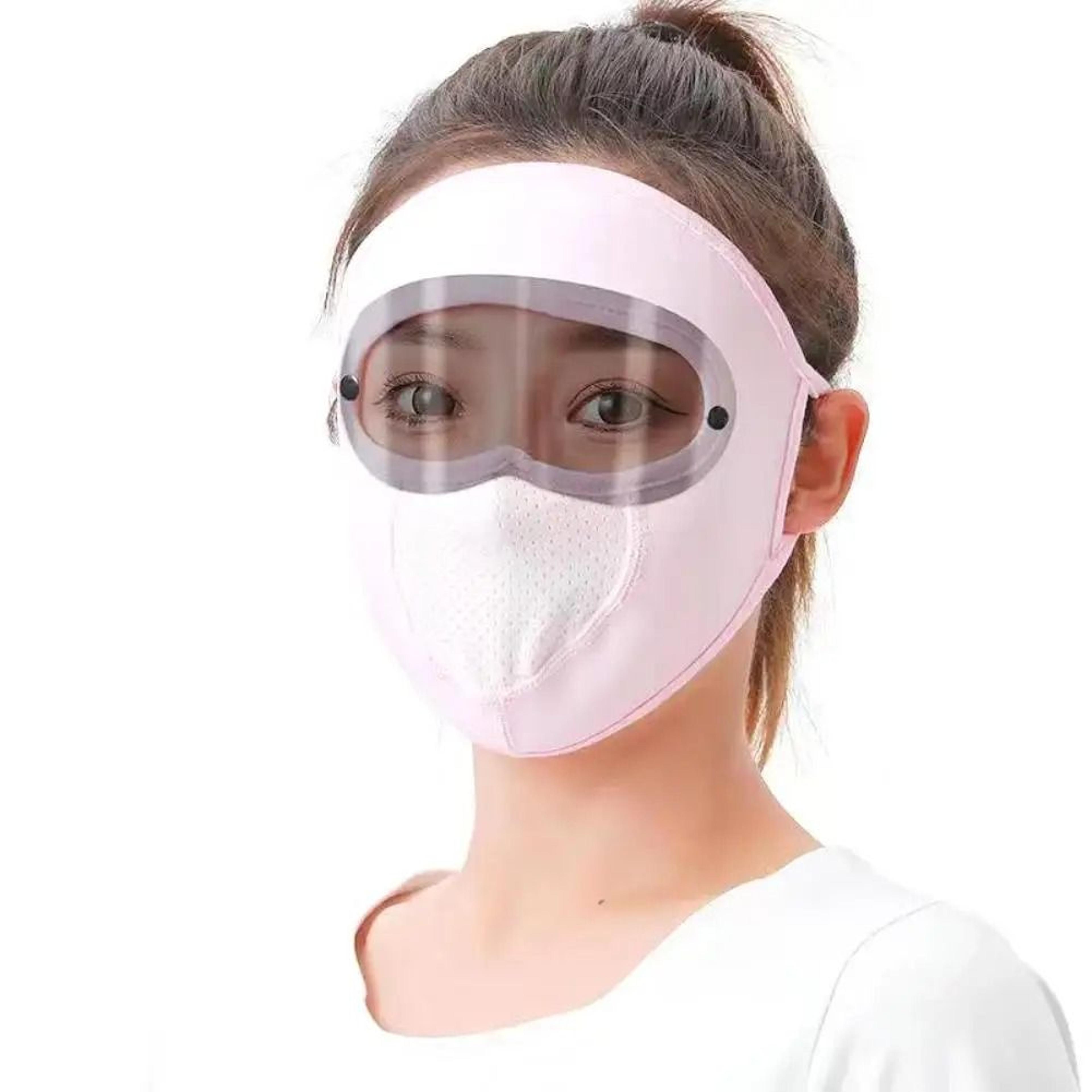 uv shield sun protection face mask with wide brim visor for cycling, hiking & outdoor summer wear