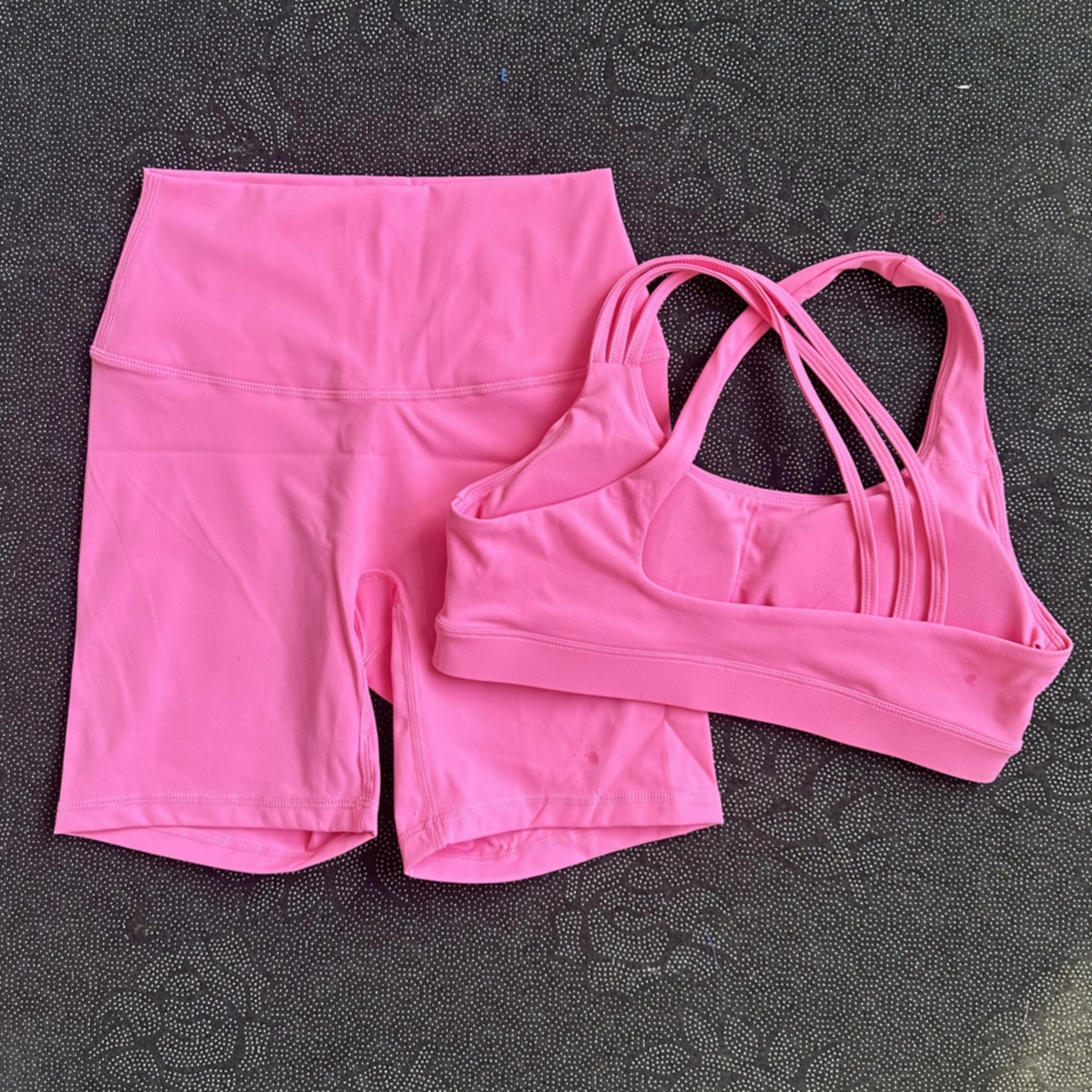 women's yoga set cross back sports bra and high waist shorts fitness matching sethensive training athletic