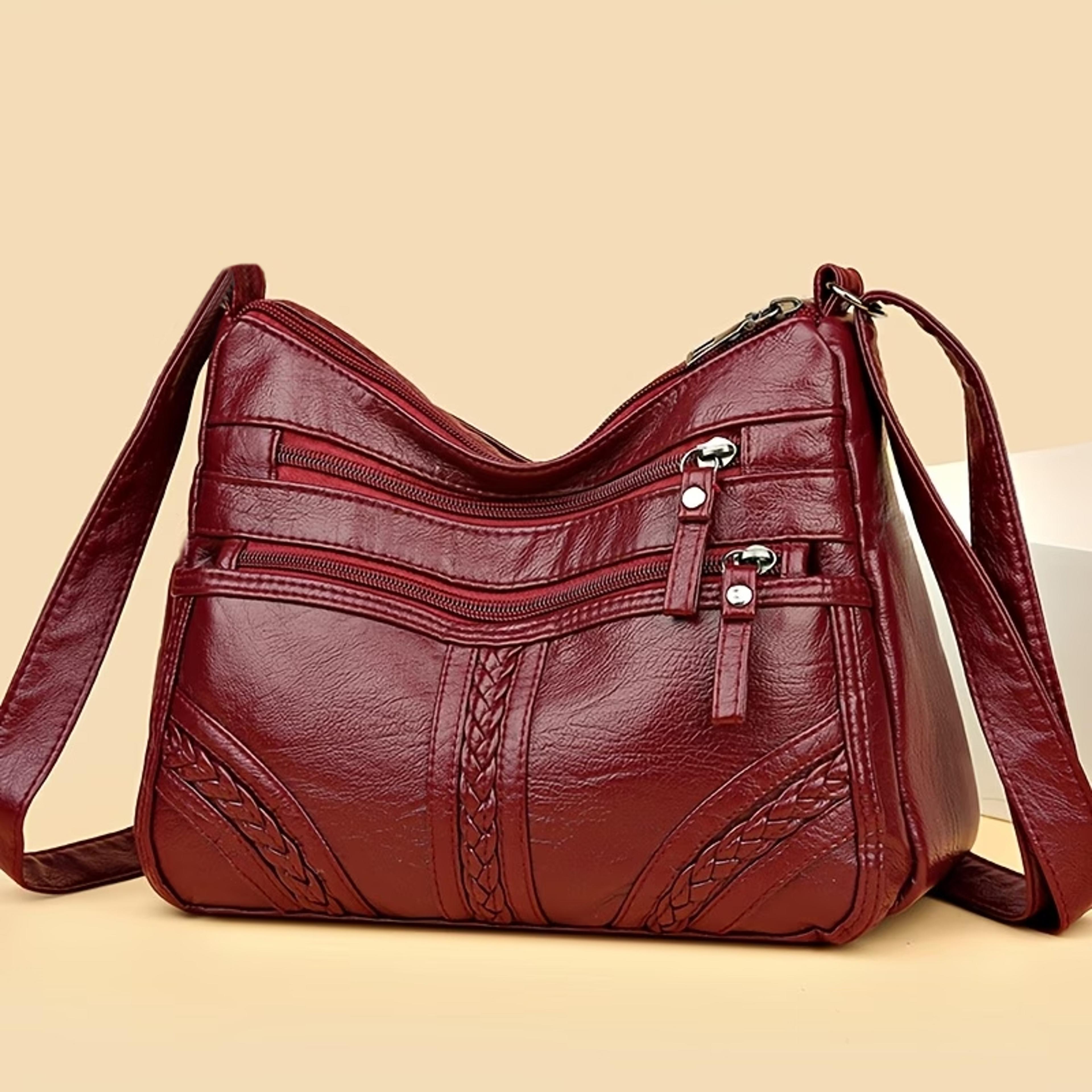 luxe quilted crossbody bag soft leather women's shoulder purse with adjustable strap