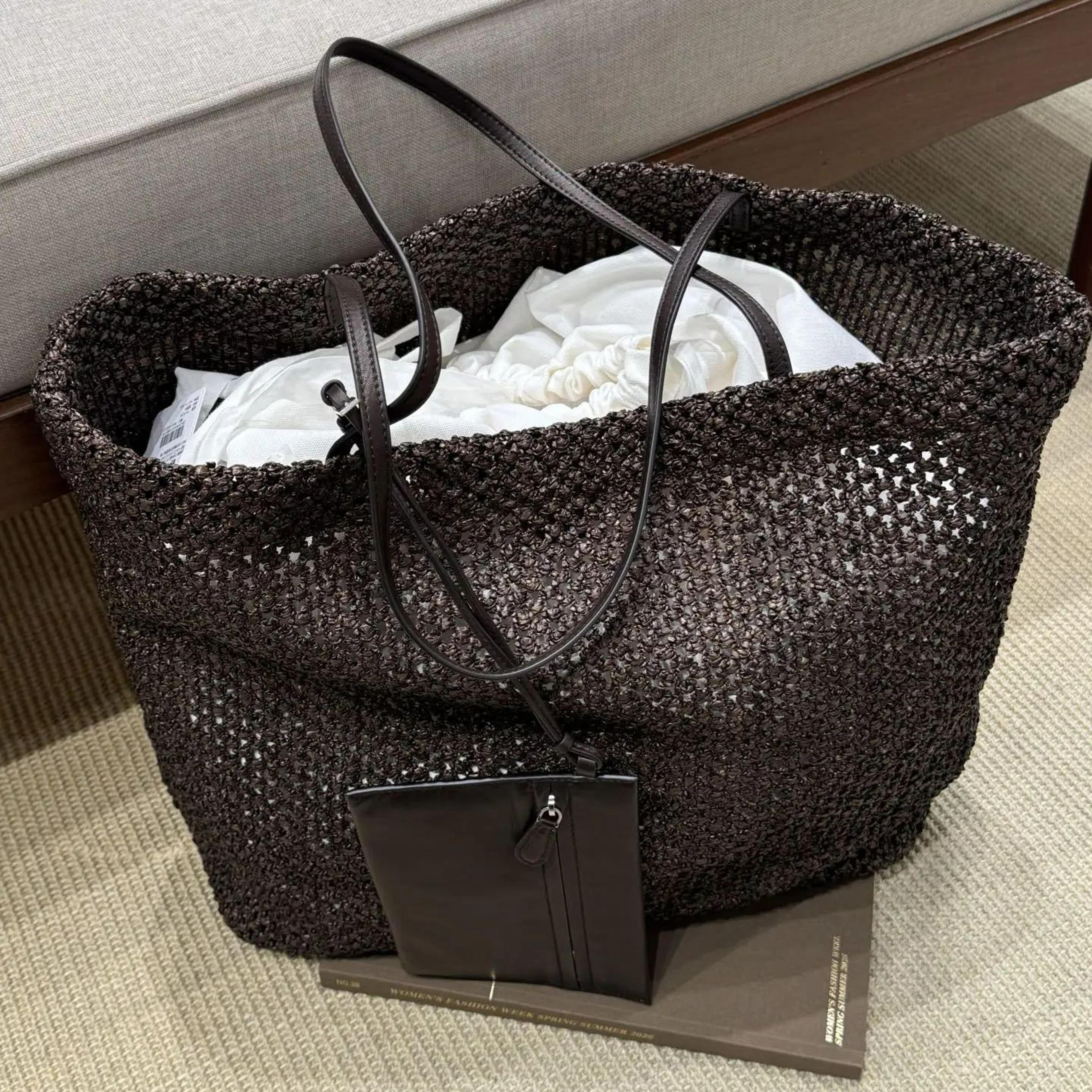 boho raffia beach tote large straw shoulder bag for women