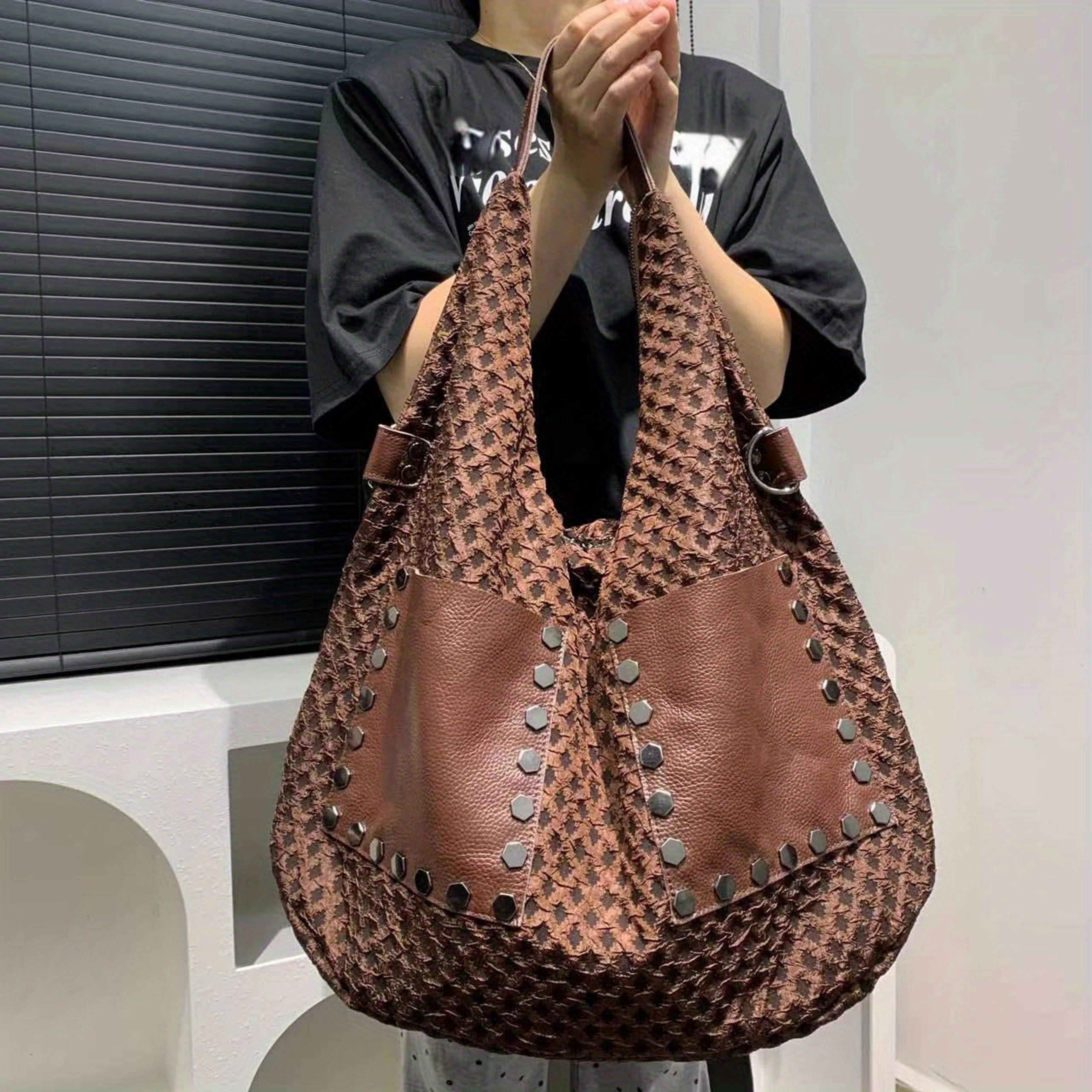 urban luxe leather tote bag for women large capacity work shoulder bag