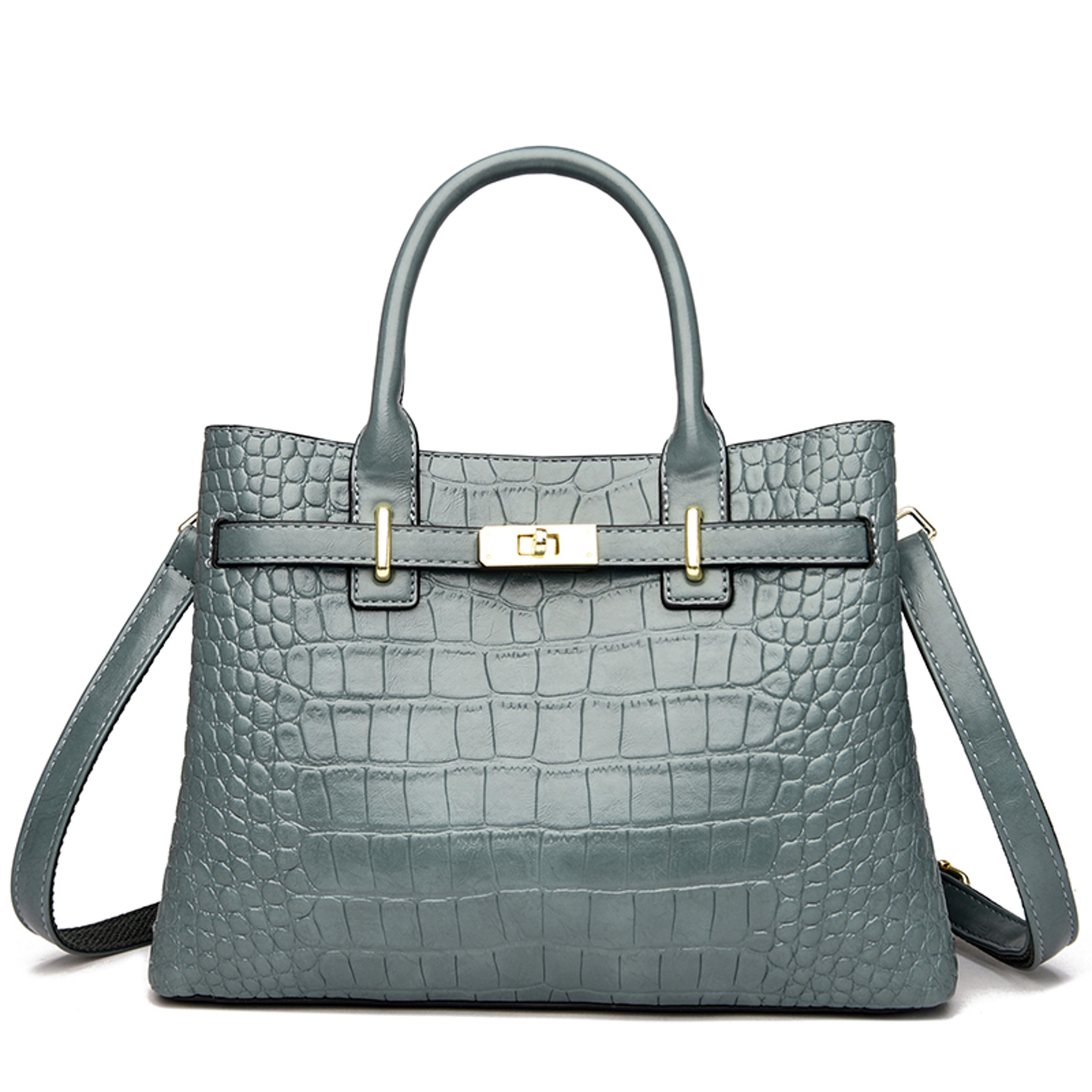 elegant crocodile pattern handbag for women large capacity crossbody tote shoulder bag