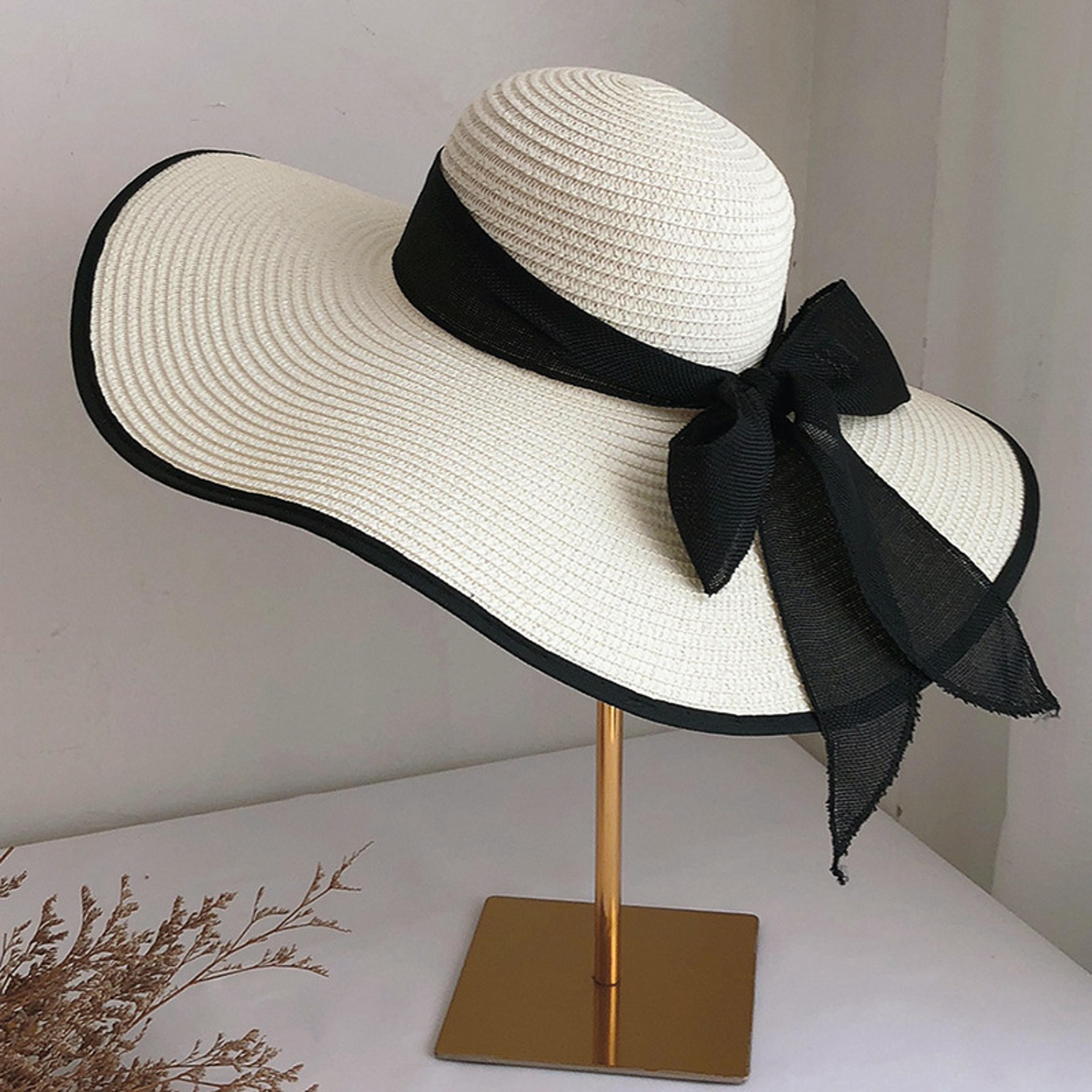 wide brim straw hat for women foldable beach vacation sun hat