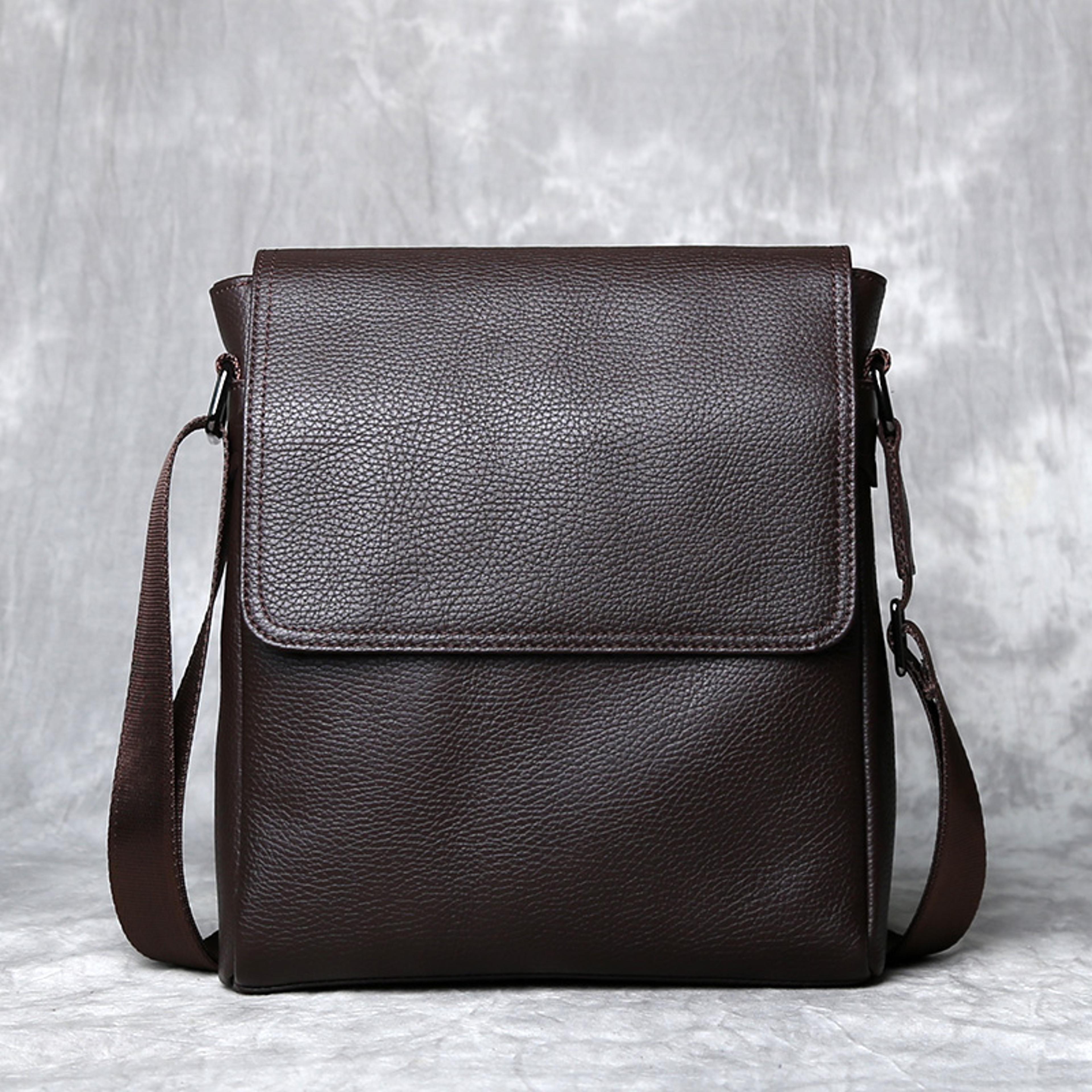 classic genuine leather crossbody bag for men premium first layer leather men's shoulder bag