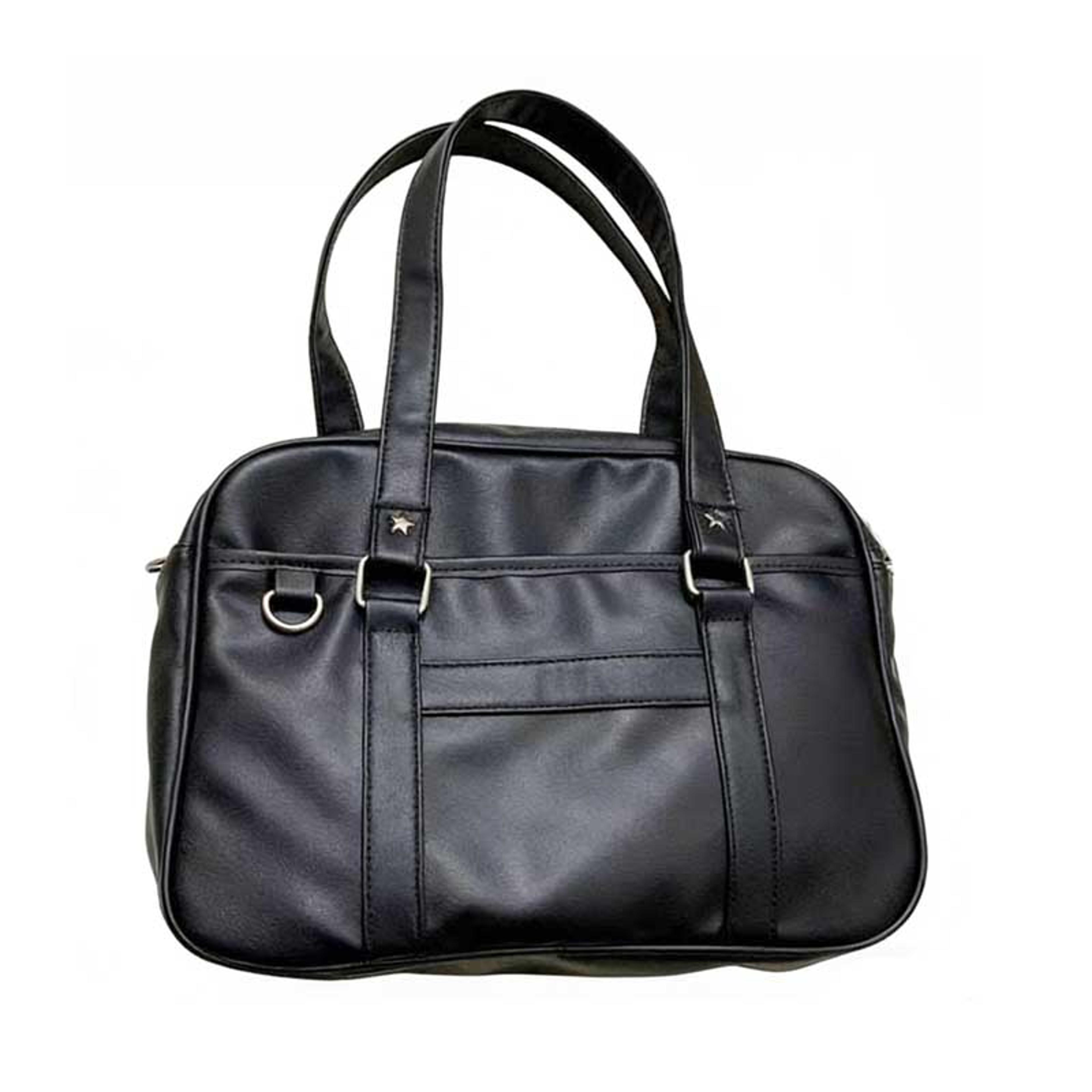 school bag large capacity jk uniform bag pu leather tote for students & commuters