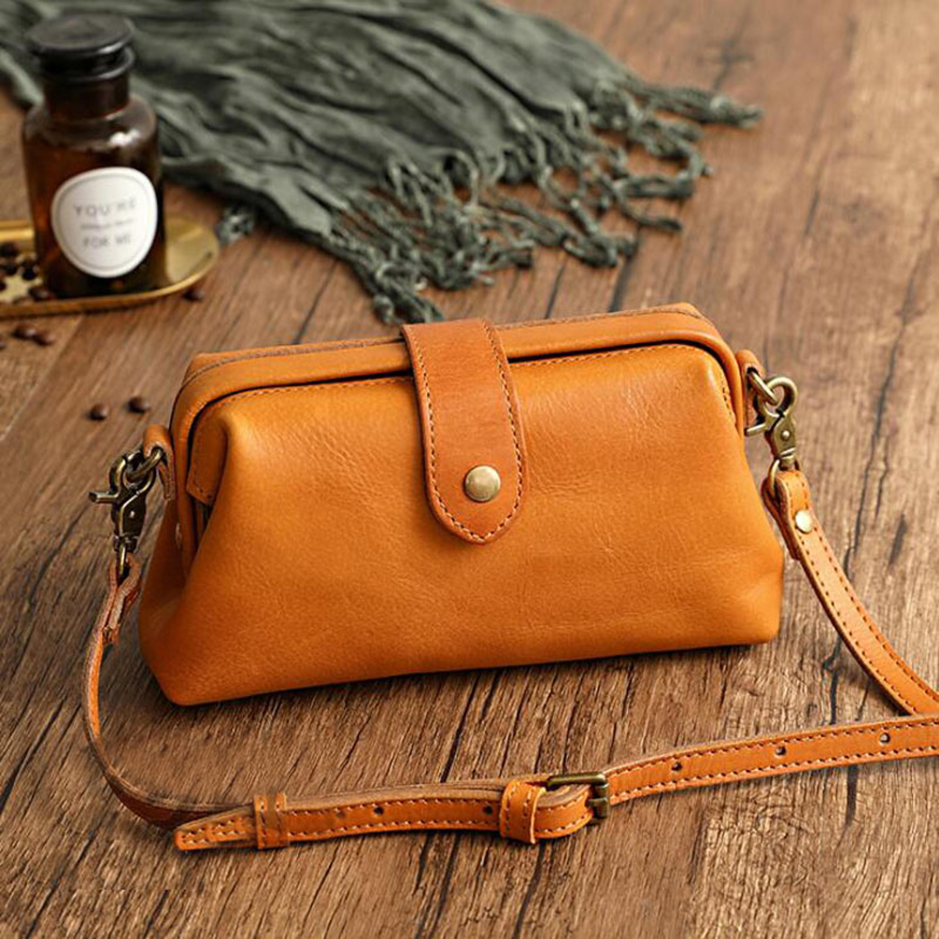 luxe genuine leather crossbody bag for women small messenger shoulder purse