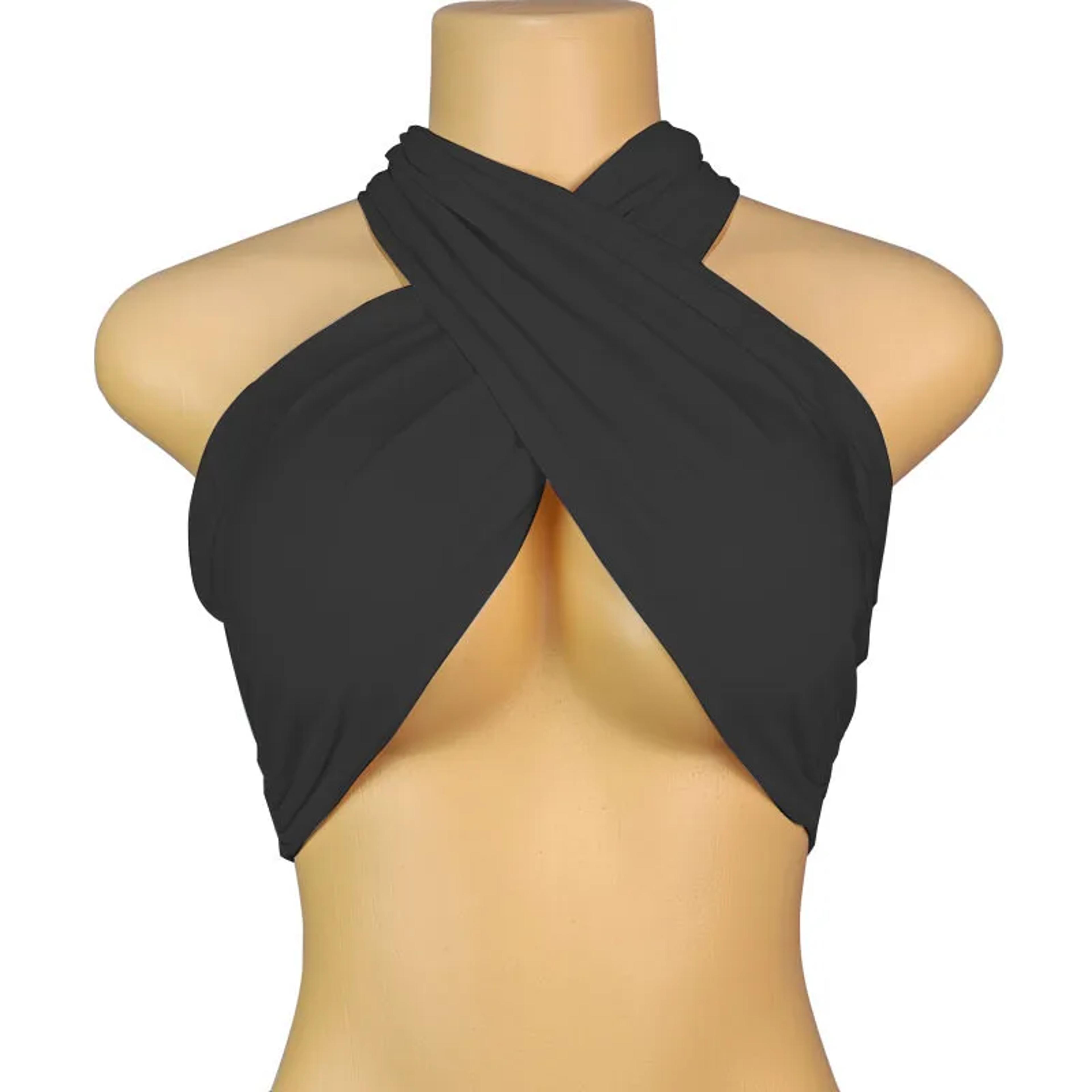 backless halter top for women cross back crop tank camisole