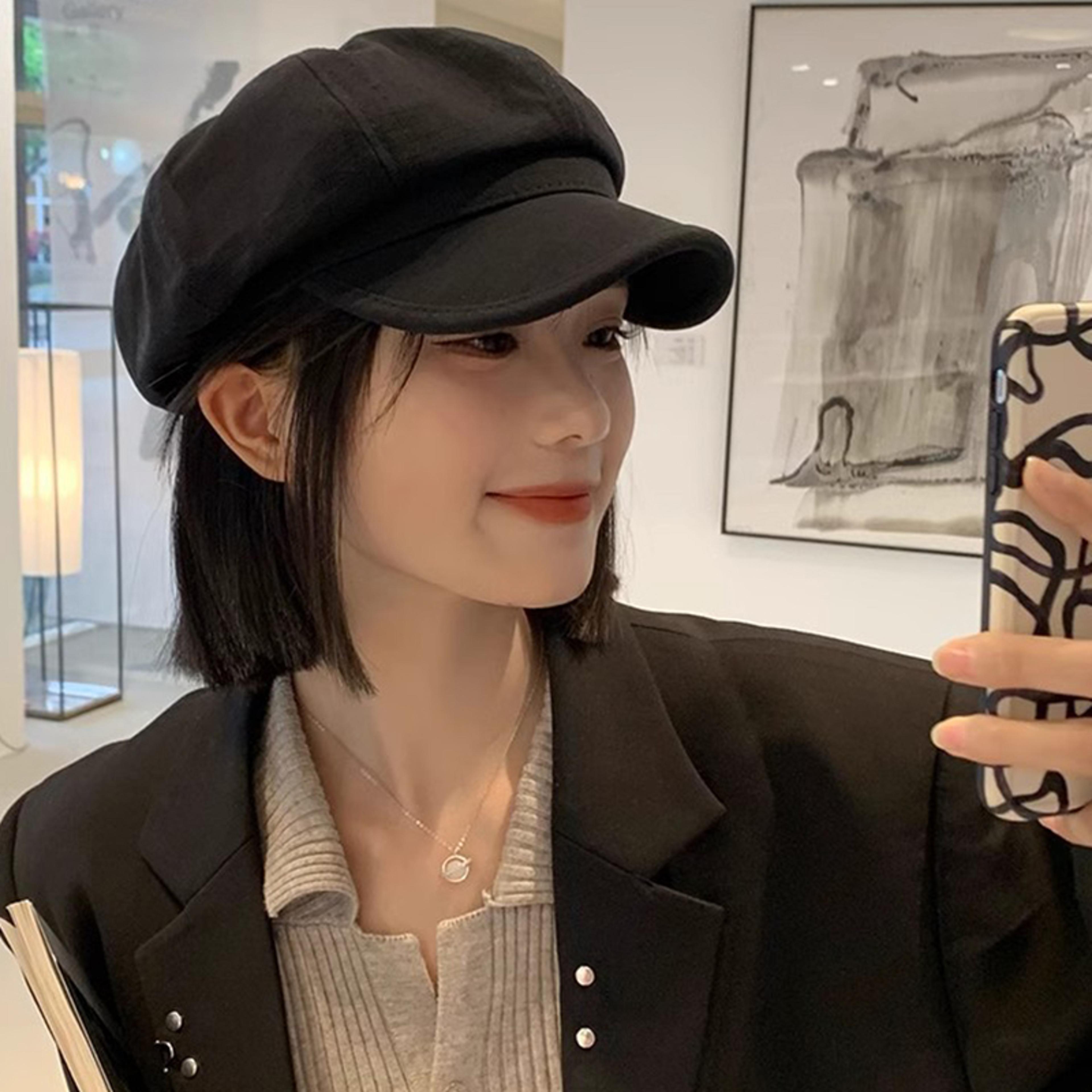 vintage corduroy beret women's newsboy cap classic painter cap for autumn & winter