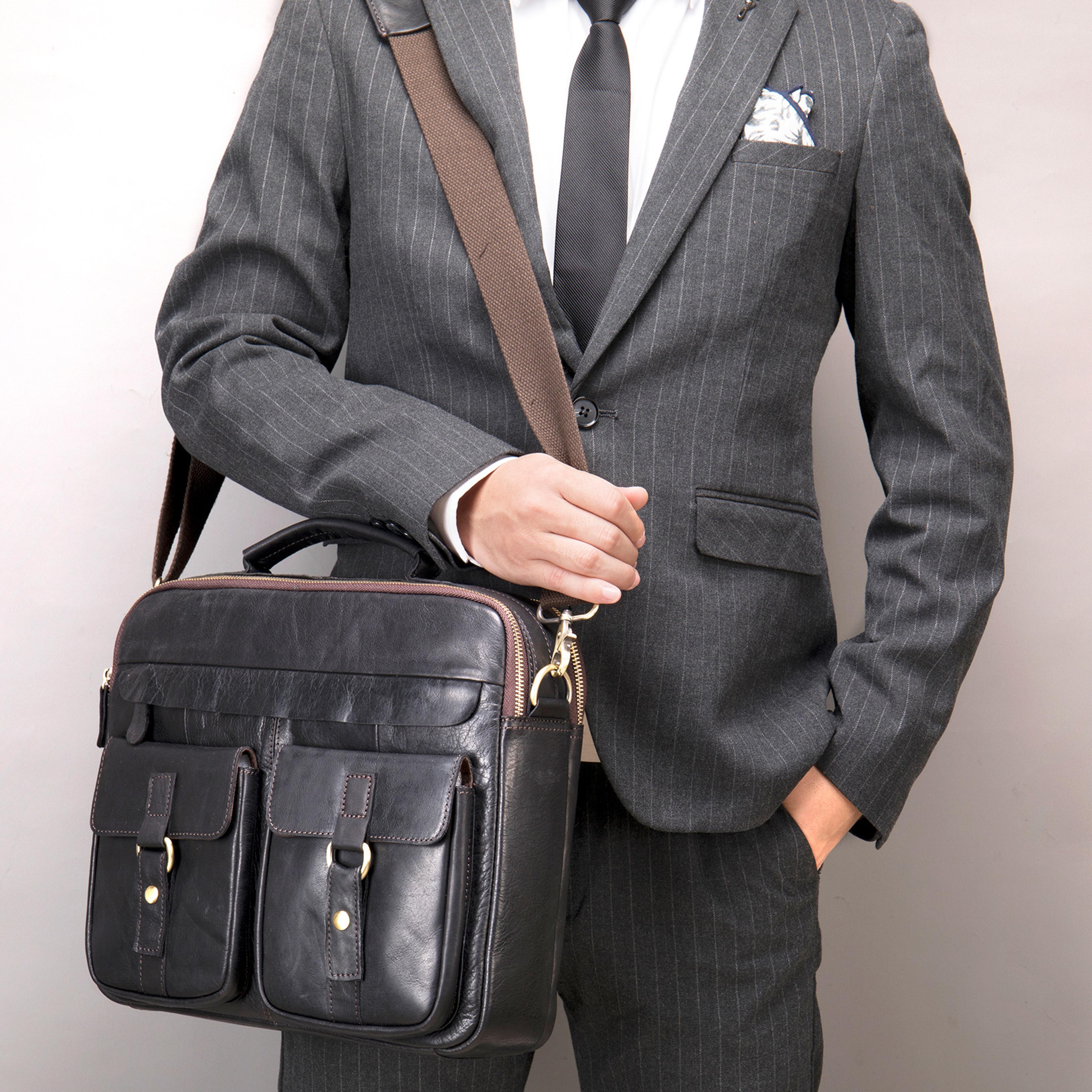 vintage leather messenger bag for men genuine cowhide crossbody shoulder bag
