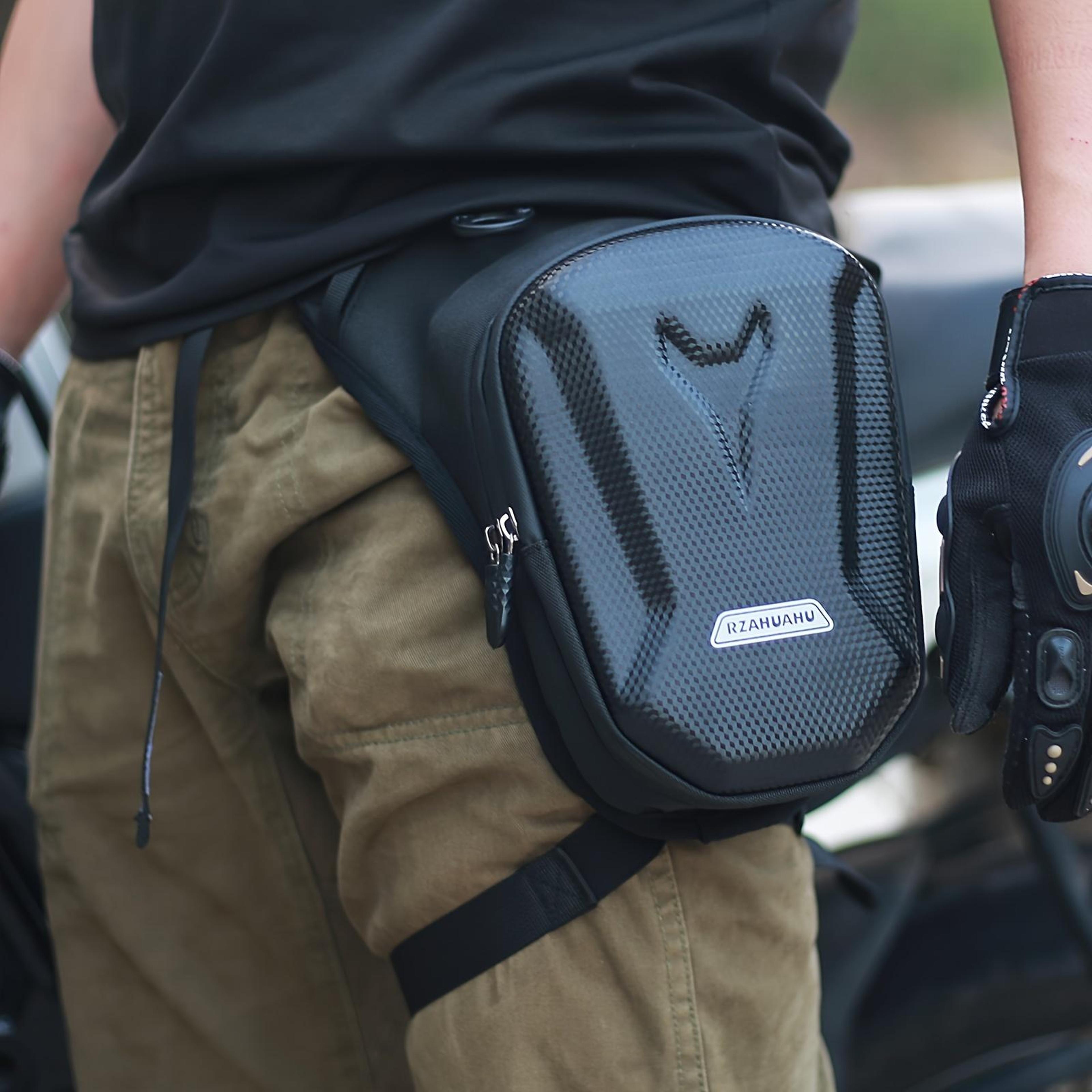 motorcycle leg bag with adjustable waist & thigh straps