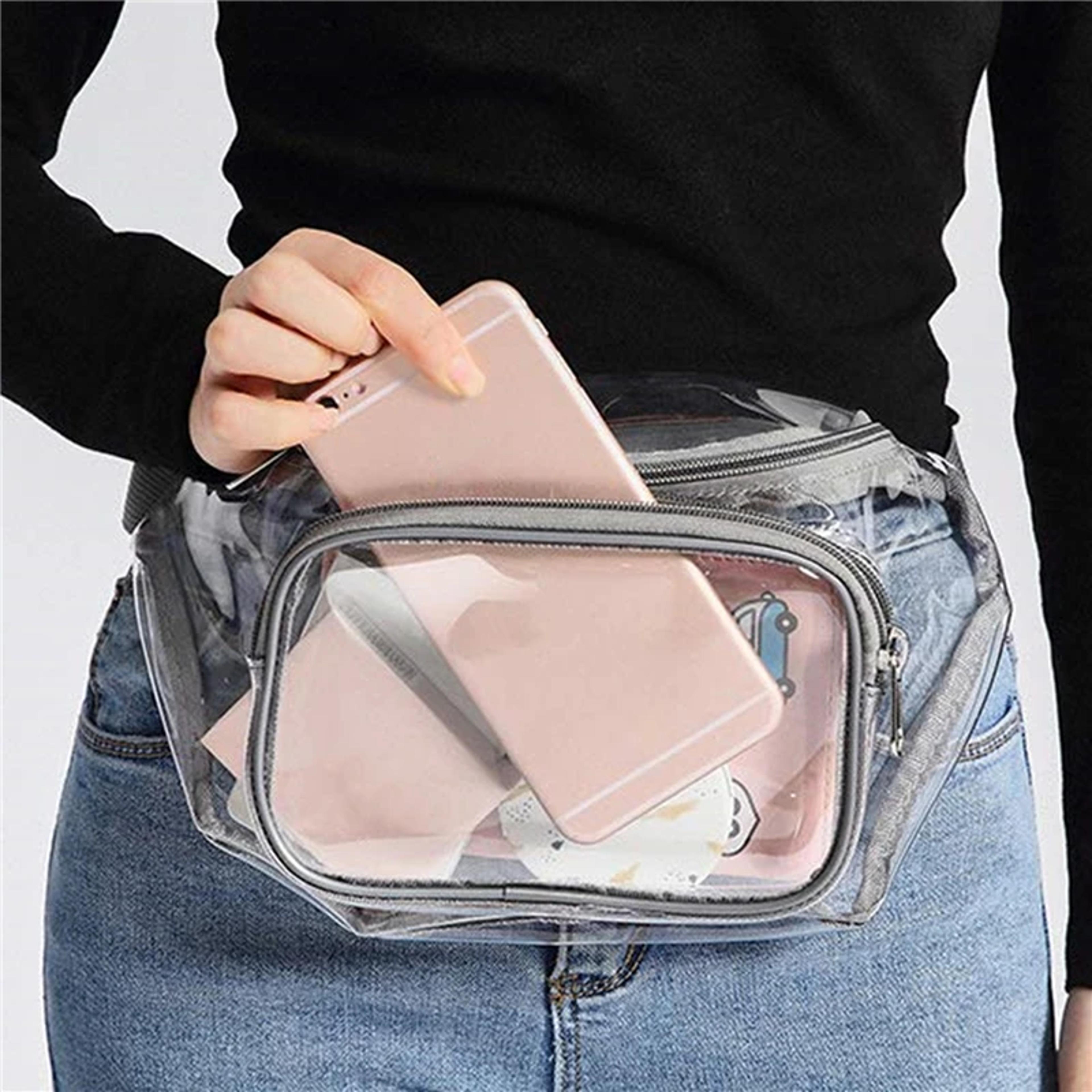 clear fanny pack transparent pvc belt bag for travel, concerts & everyday essentials