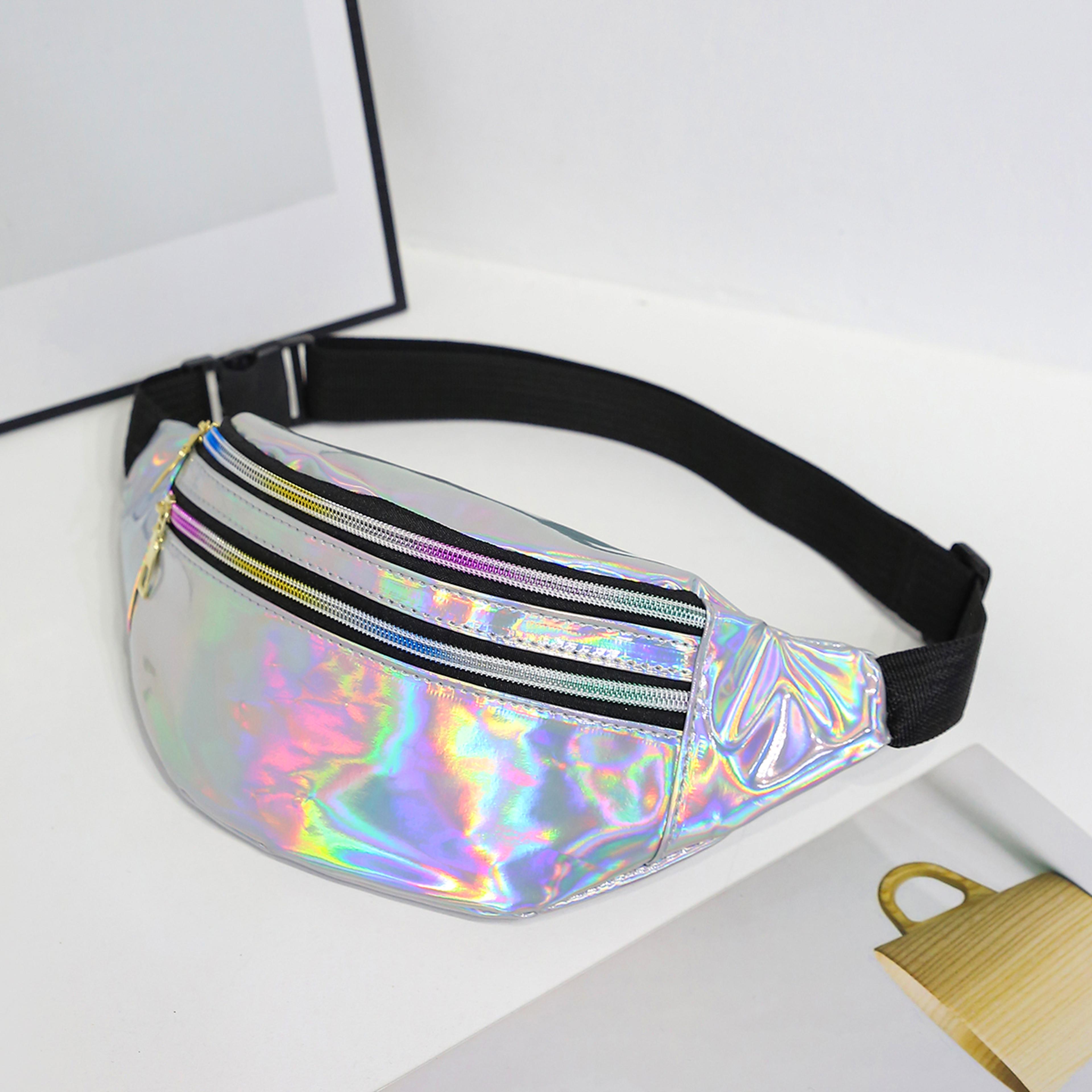 holographic fanny pack laser waist bag for travel festivals and everyday style