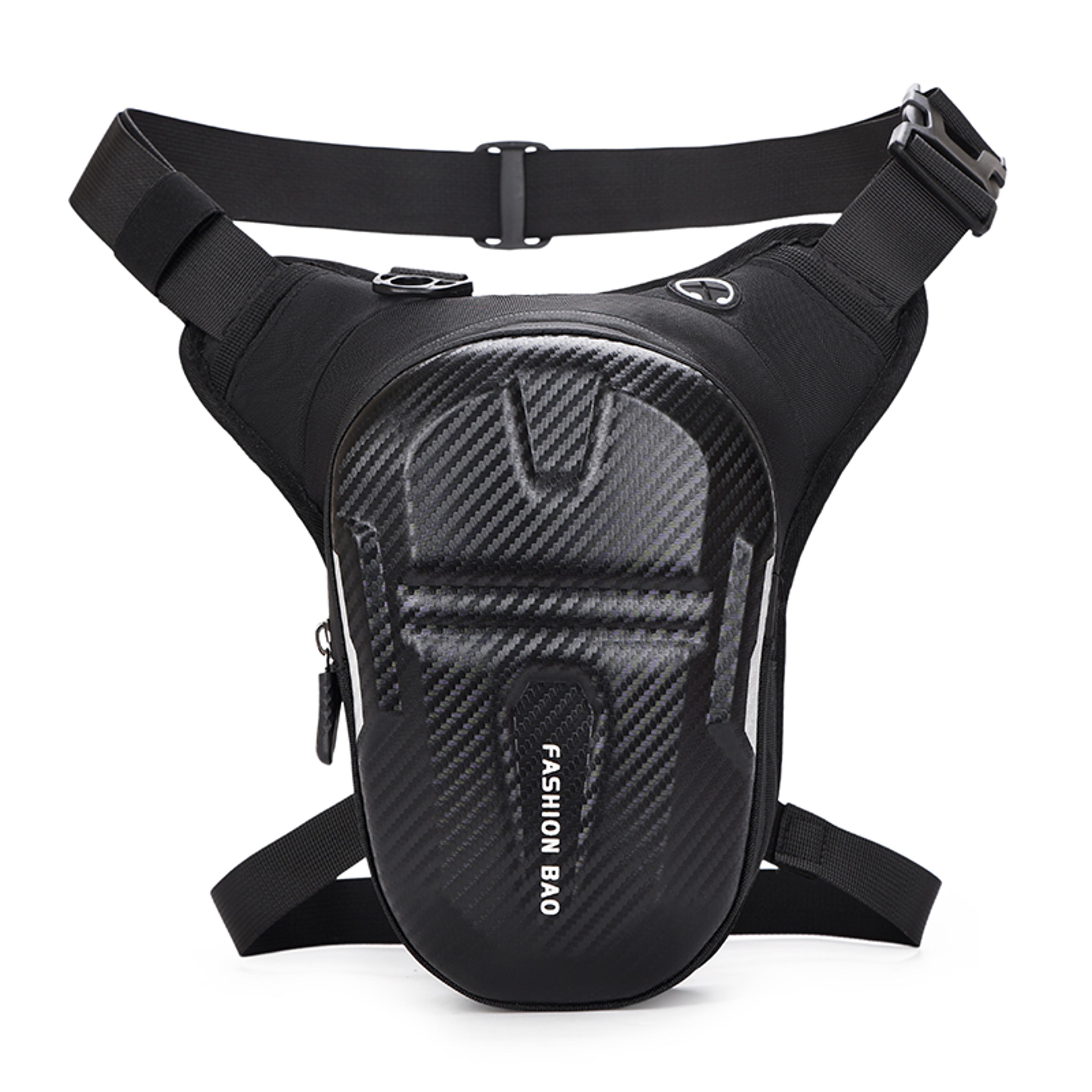 waterproof hard shell motorcycle leg bag for riding, cycling & everyday travel