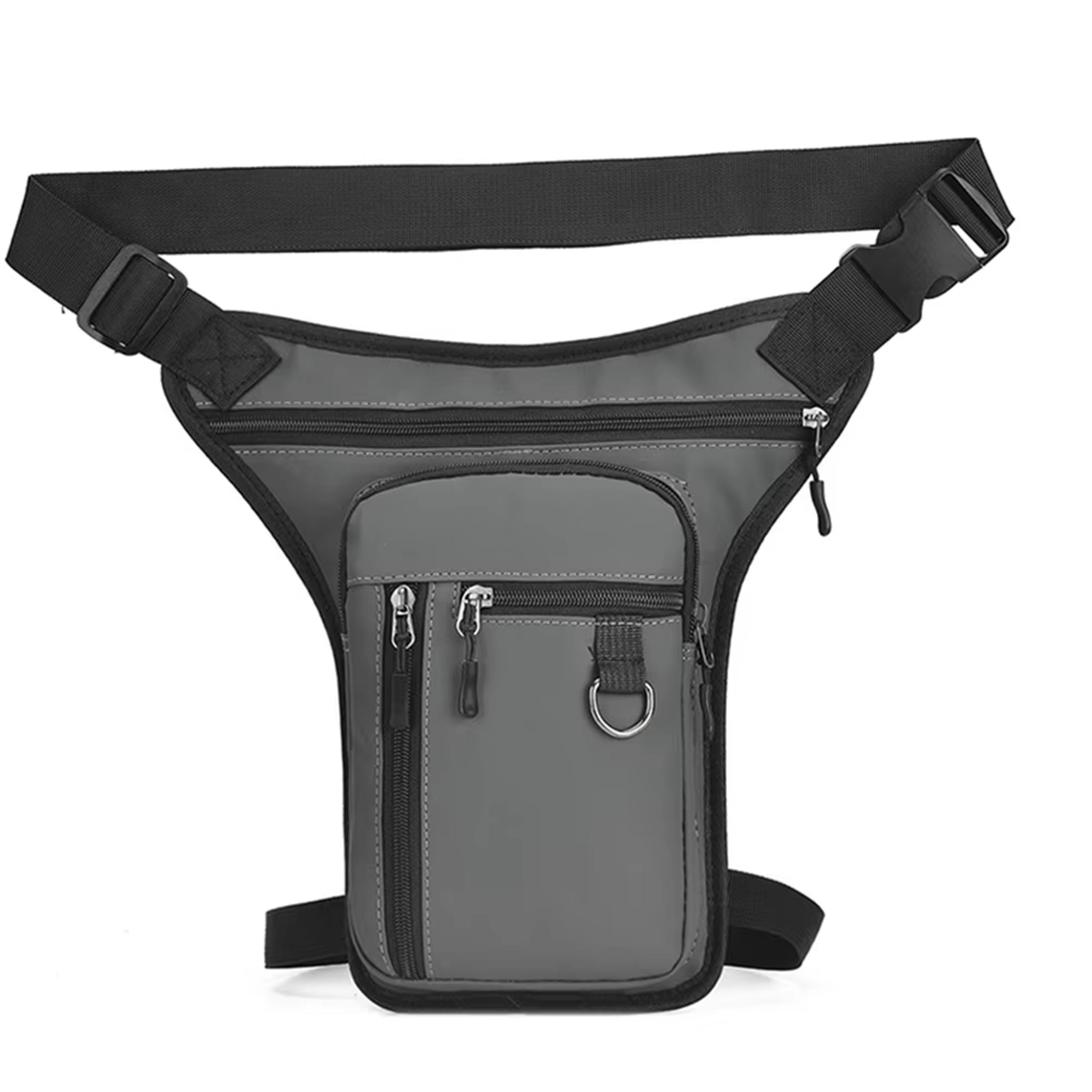motorcycle leg bag pu leather drop leg bag tactical waist pack for riding & travel