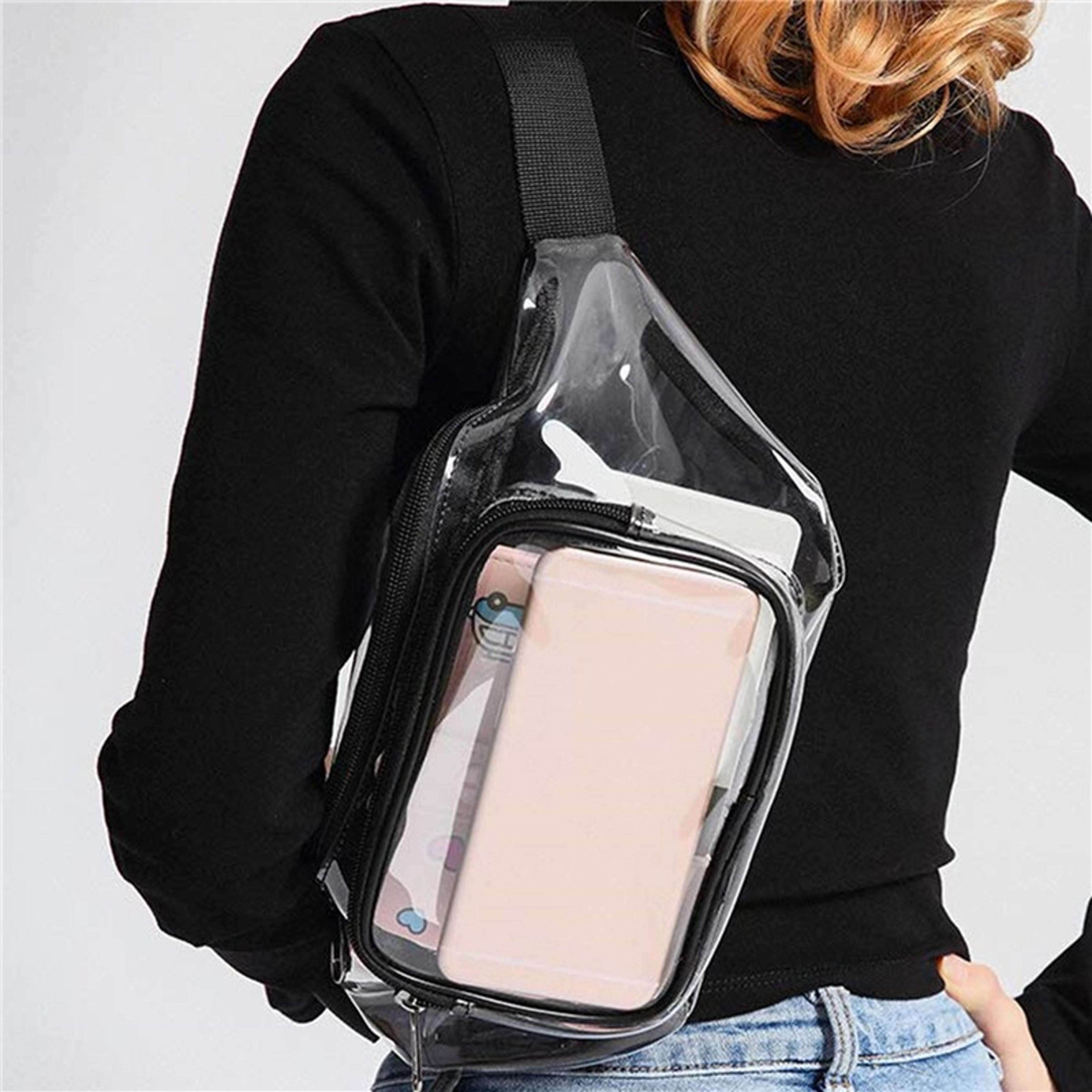 transparent pvc waist belt bag for women travel running fanny pack