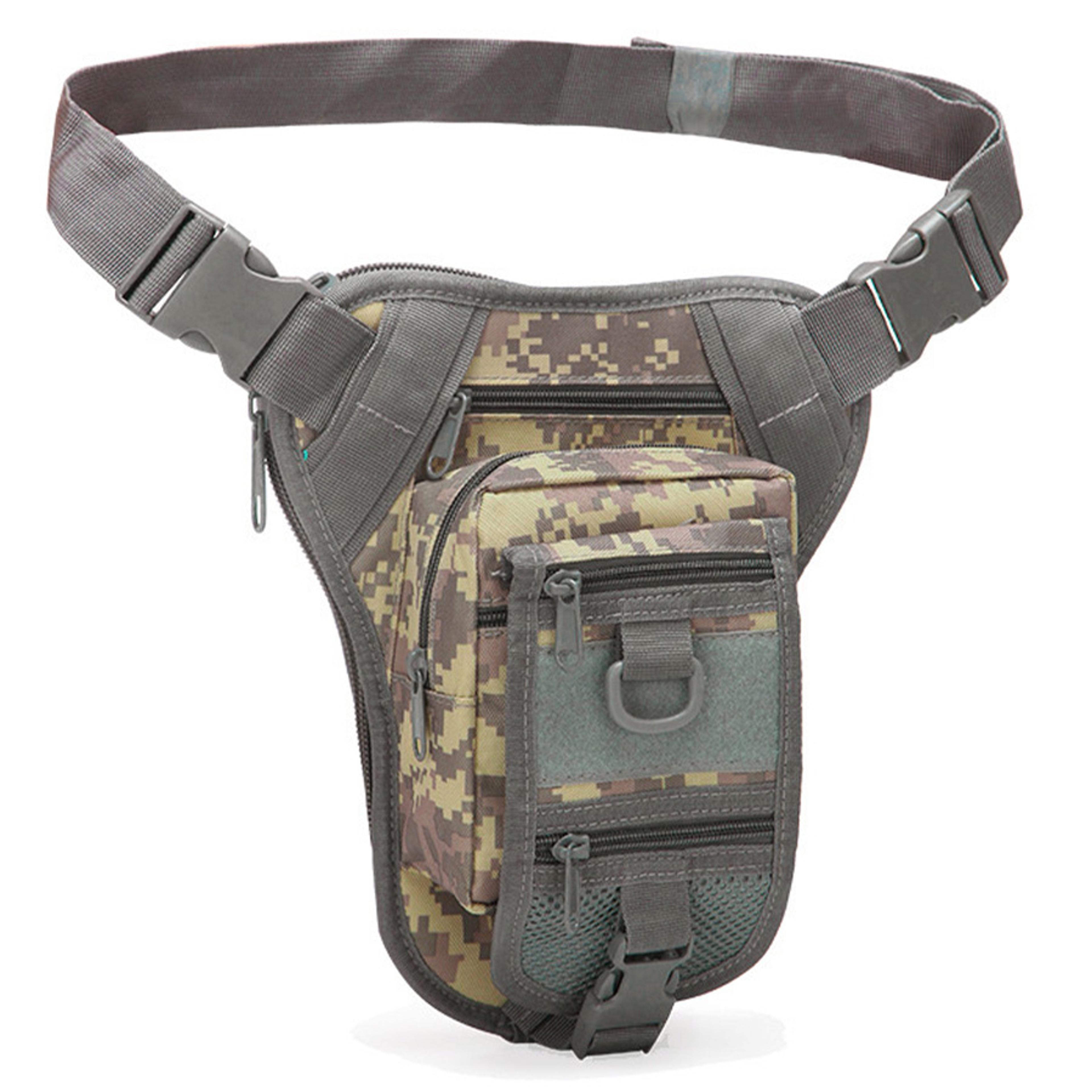 camouflage outdoor waist bag waterproof tactical leg bag for hiking sports travel