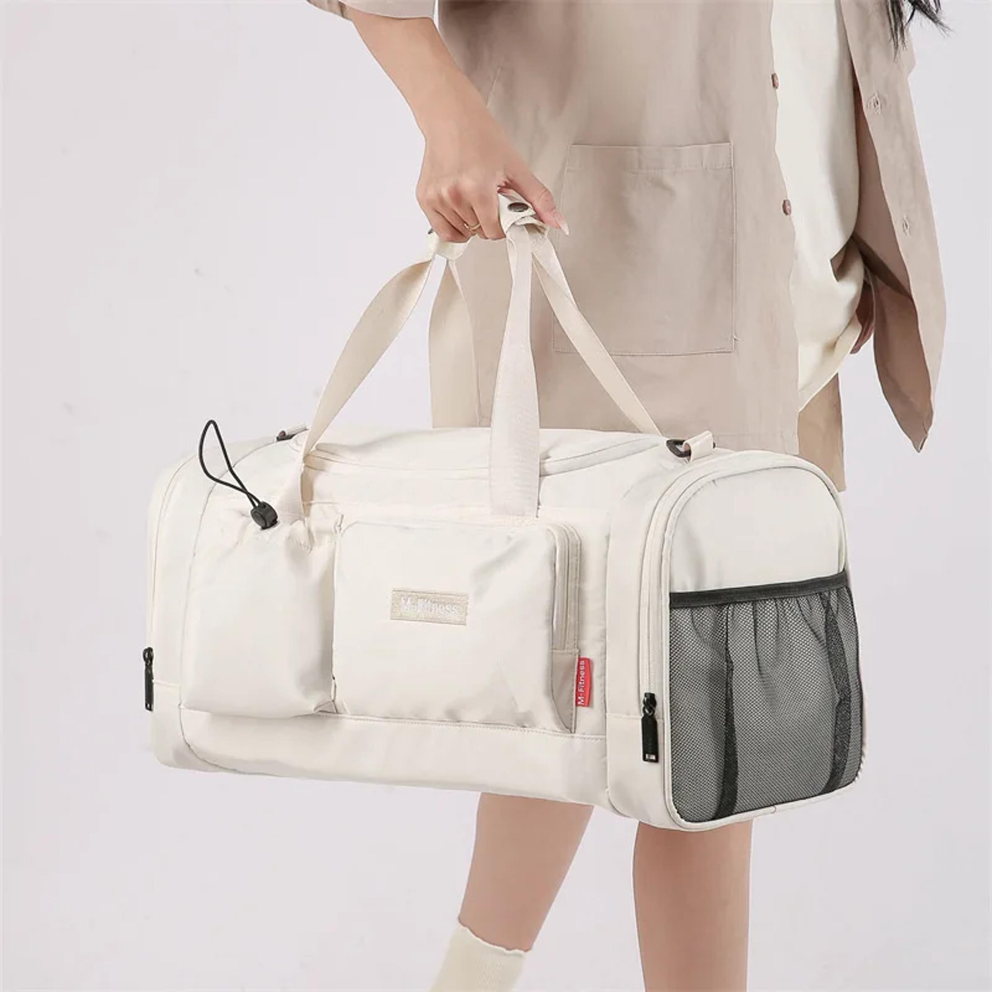 travel gym bag with wet dry storage & shoe compartment for fitness, travel & swimming