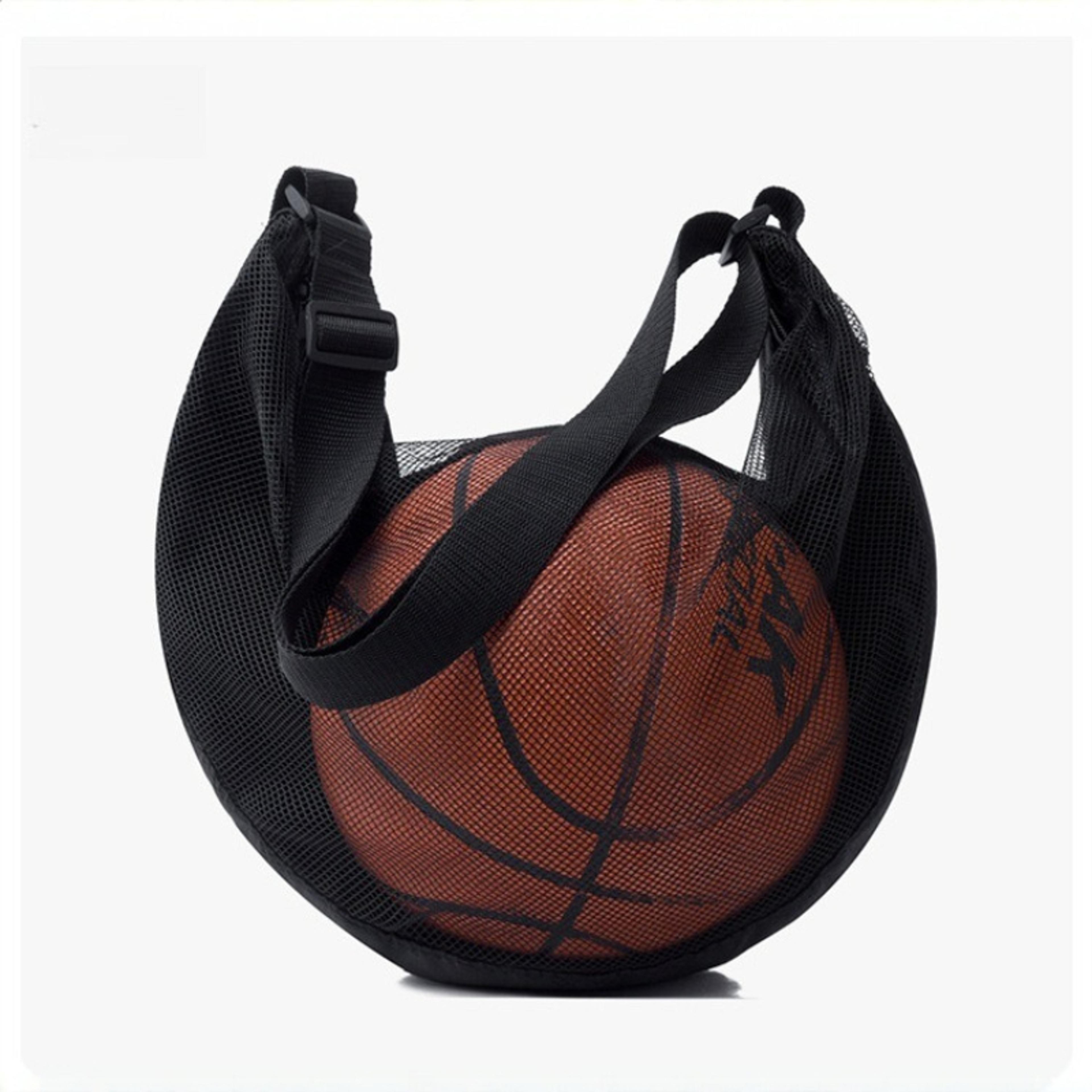 portable crossbody sports ball storage bag with zipper for soccer basketball volleyball training