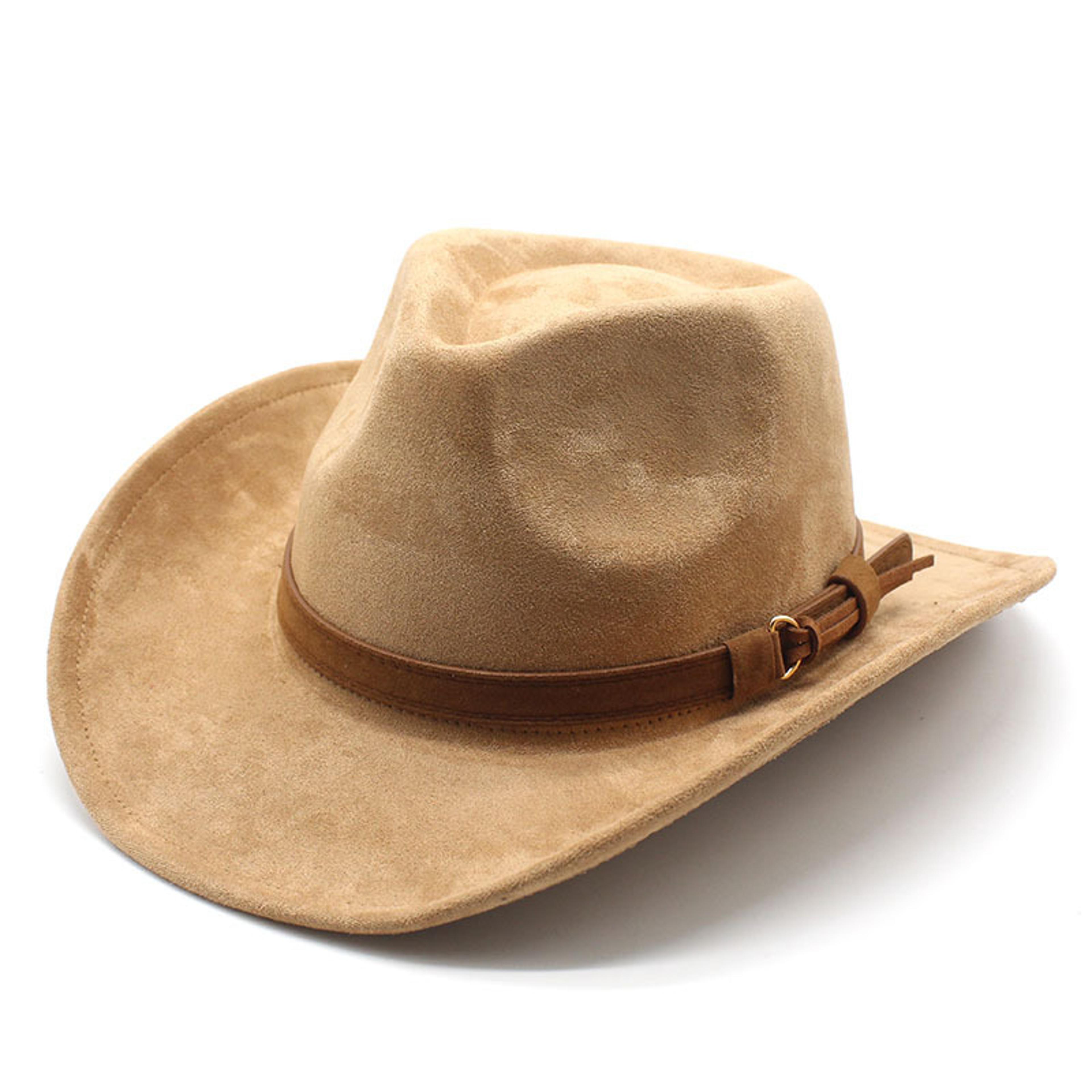 classic western cowboy hat for men & women faux suede cowboy hat wide brim ranch style