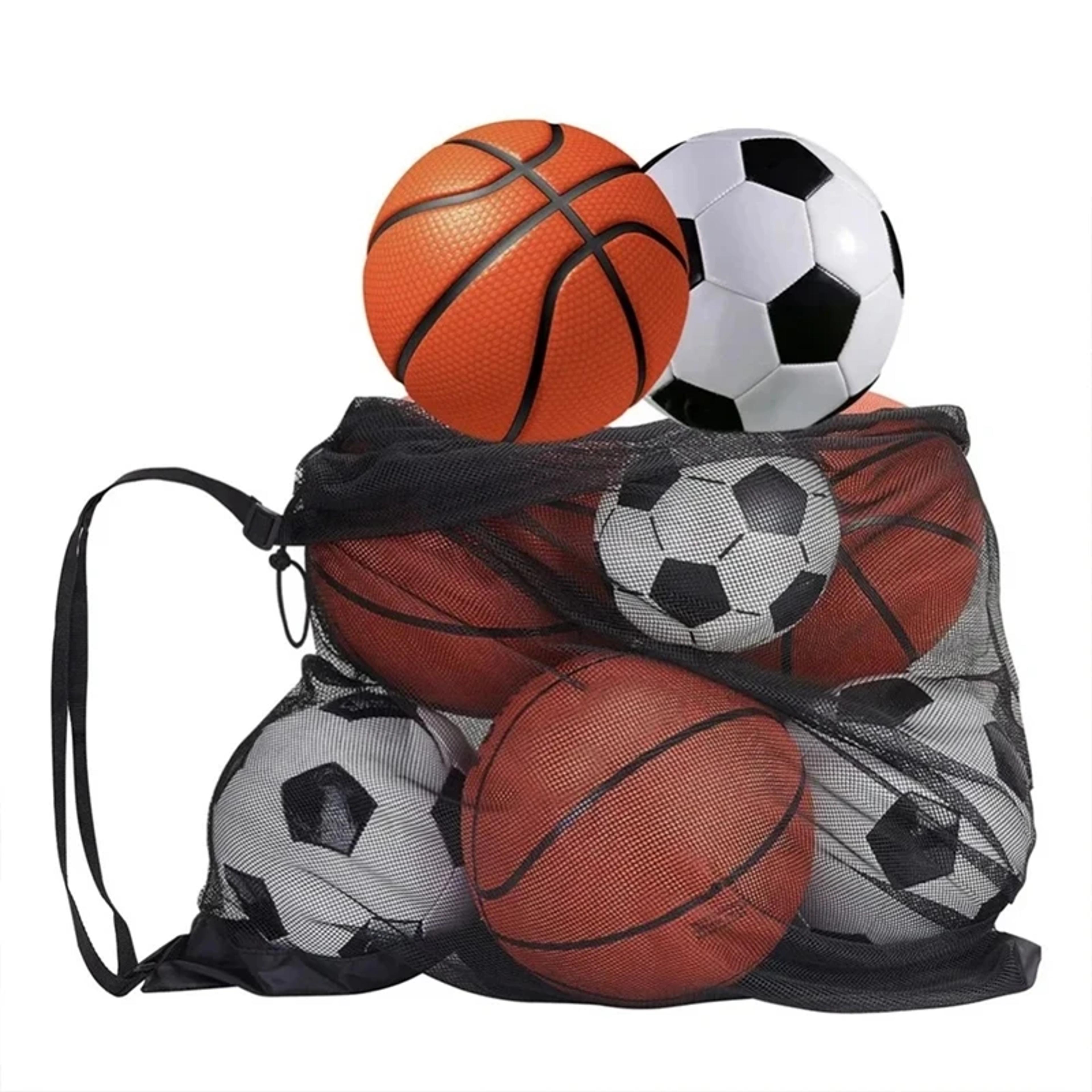 large mesh sports ball bag drawstring backpack for basketball football gym equipment